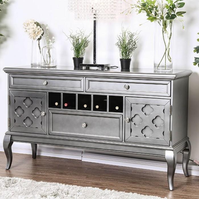

    
Transitional Gray Solid Wood & Glass Server Furniture of America CM3219GY-SV Amina
