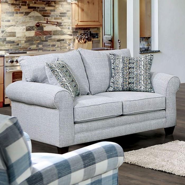

    
Transitional Gray Solid Wood Loveseat Furniture of America Aberporth SM5406-LV-L
