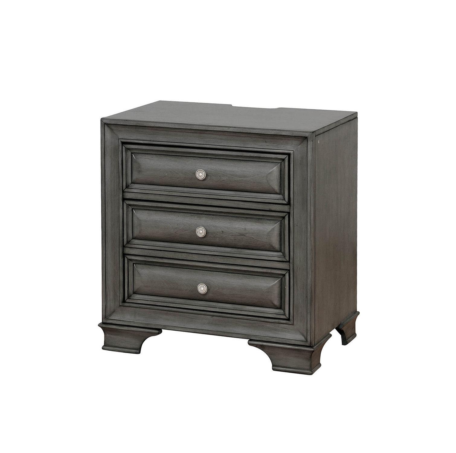 Transitional Nightstand CM7302GY-N Brandt CM7302GY-N in Gray 