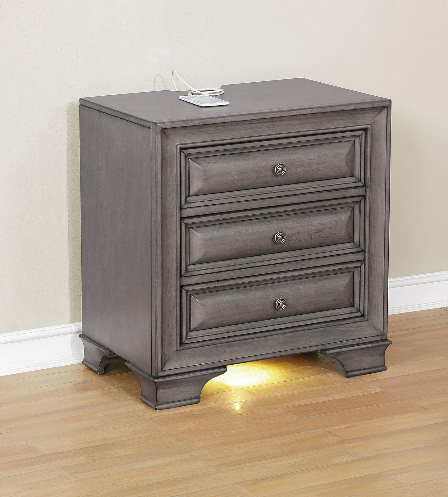 

    
Transitional Gray Solid Wood Nightstand Furniture of America CM7302GY-N Brandt
