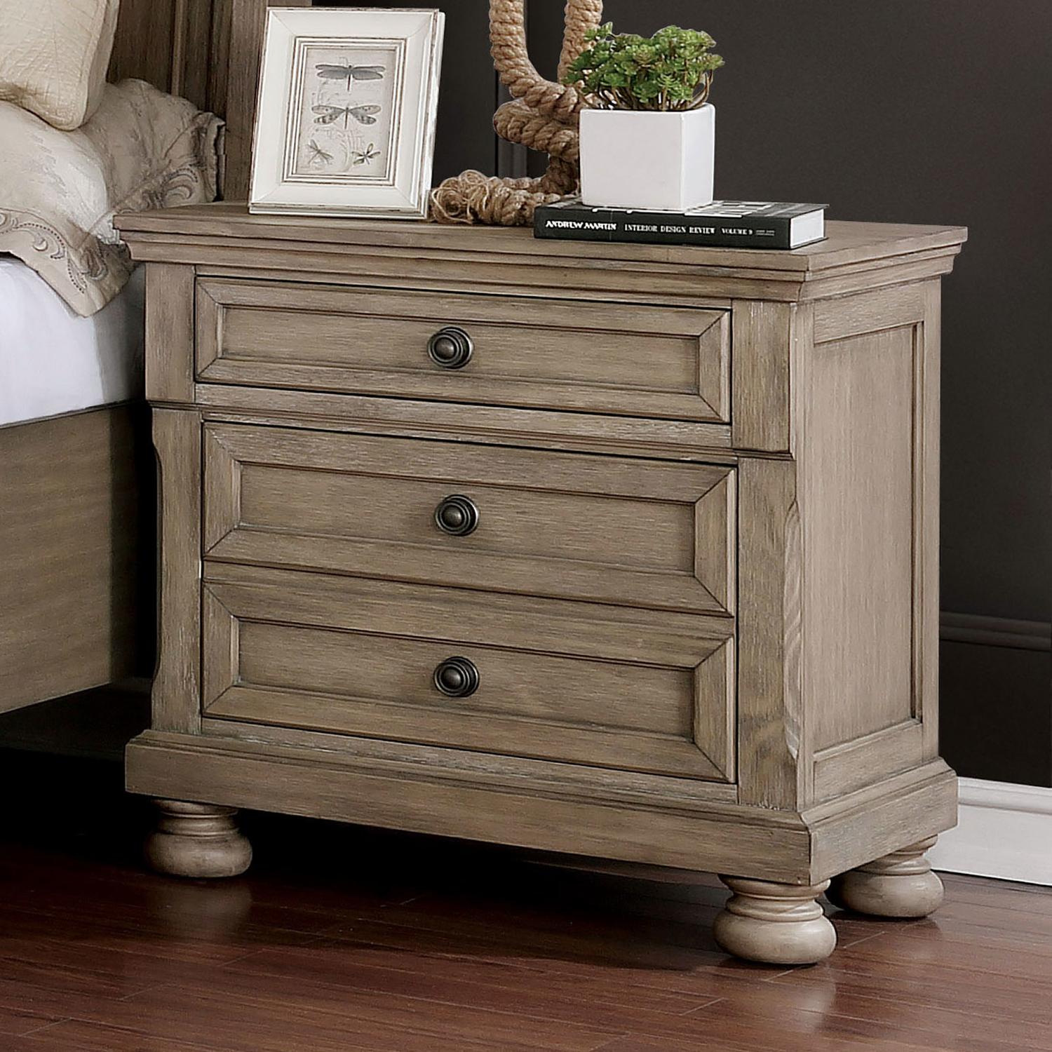 

    
Transitional Gray Solid Wood Nightstand Furniture of America CM7568N Wells
