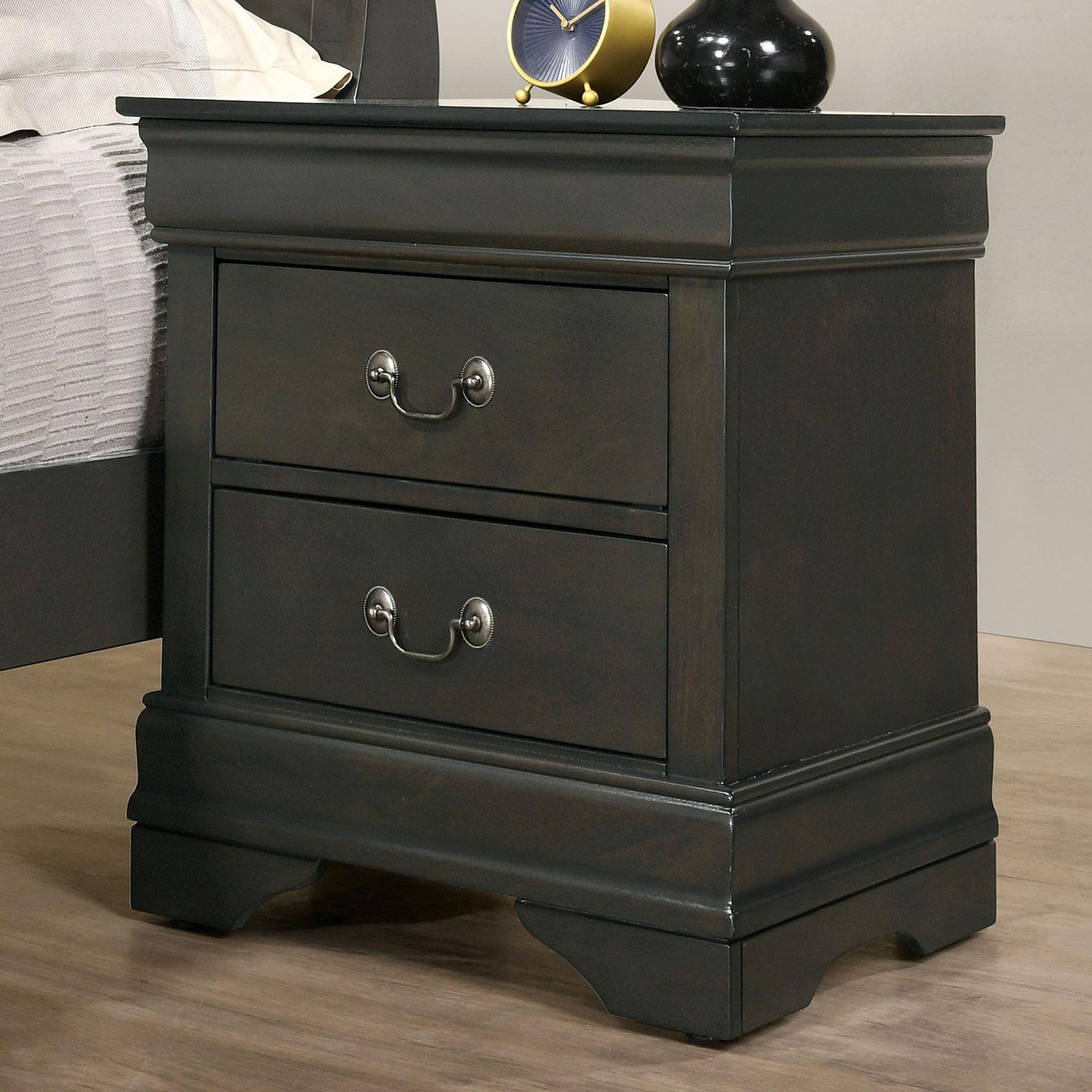Transitional Nightstand CM7966GY-N Louis Philippe CM7966GY-N in Gray 