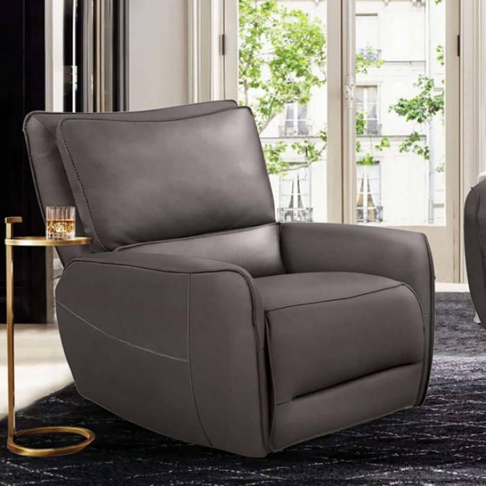 Transitional Power Reclining Chair Phineas Power Reclining Chair CM9921GY-CH-PM-C CM9921GY-CH-PM-C in Gray 
