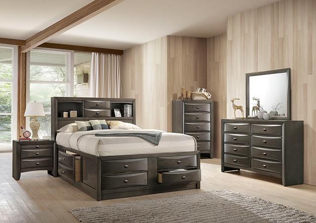 

    
Transitional Gray Solid Wood Queen Storage Bed Furniture of America Zosimo FM7210GY-Q
