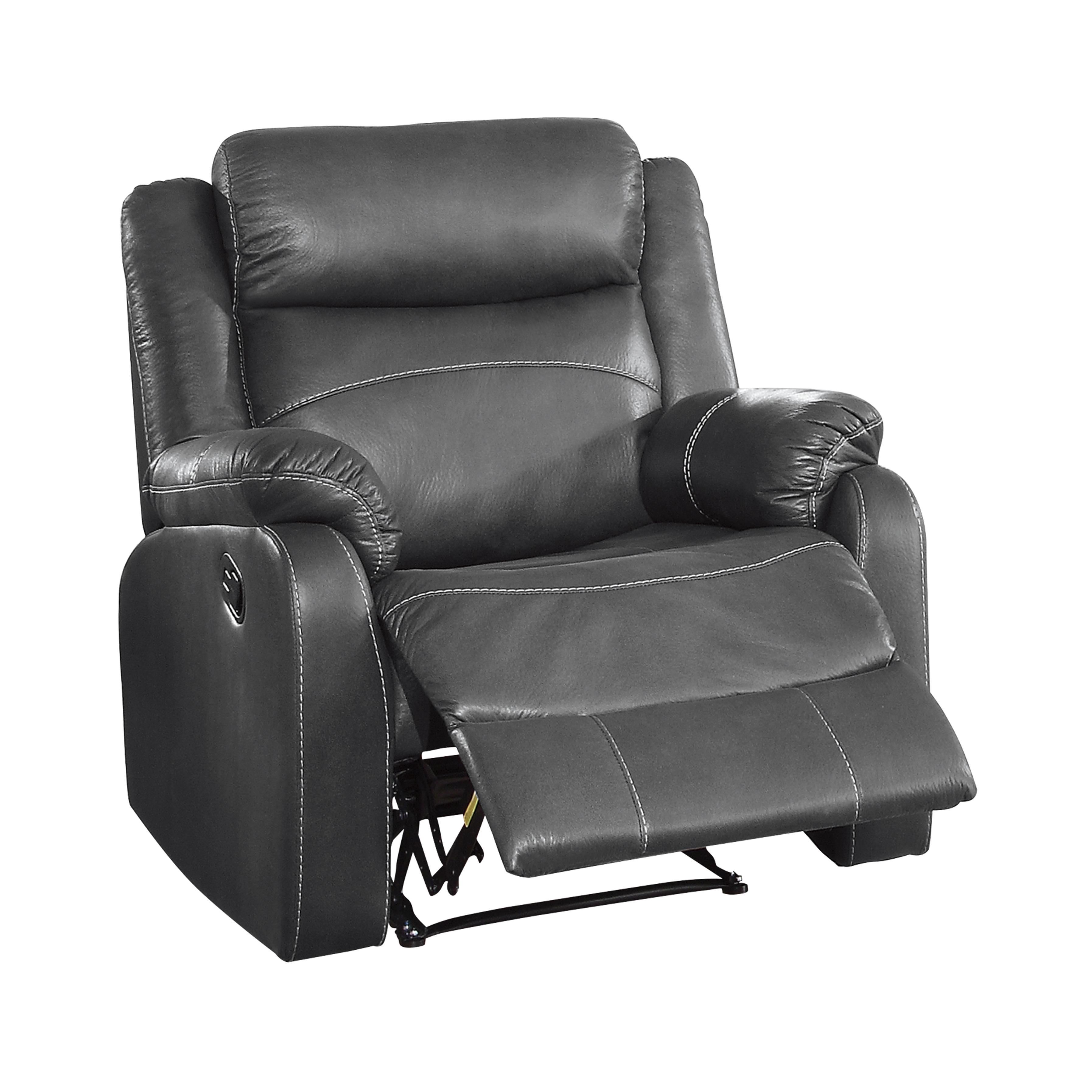 Transitional Reclining Chair Yerba Reclining Chair 9990GY-1-C 9990GY-1-C in Gray 