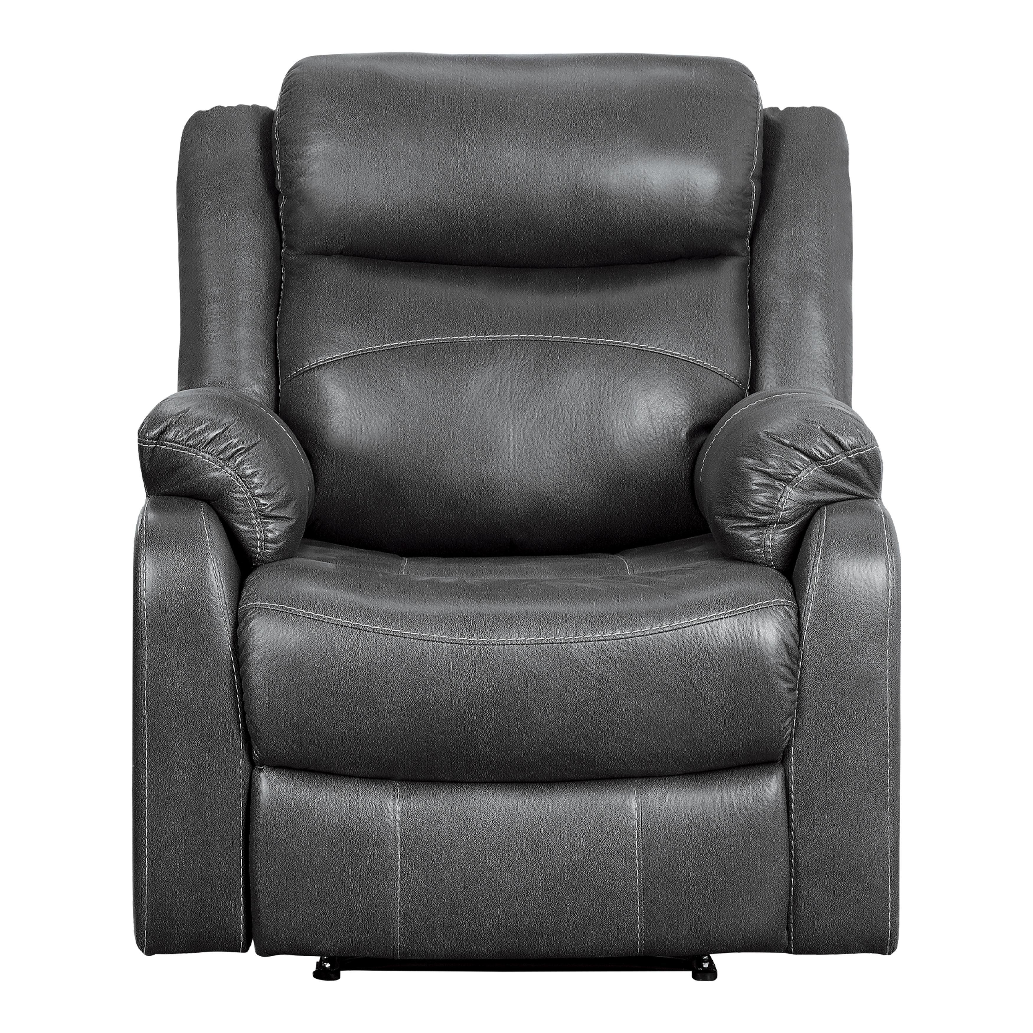 

    
Transitional Gray Solid Wood Reclining Chair Homelegance Yerba 9990GY-1-C
