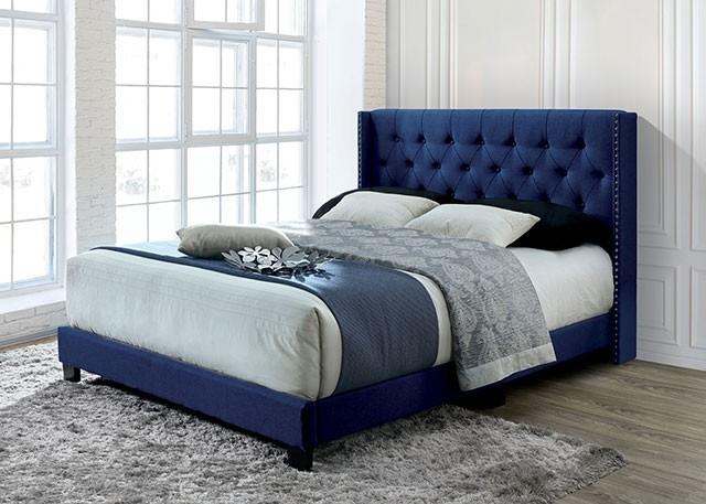 Transitional Panel Bed Jenelle Twin Panel Bed CM7216NV-T CM7216NV-T in Navy 