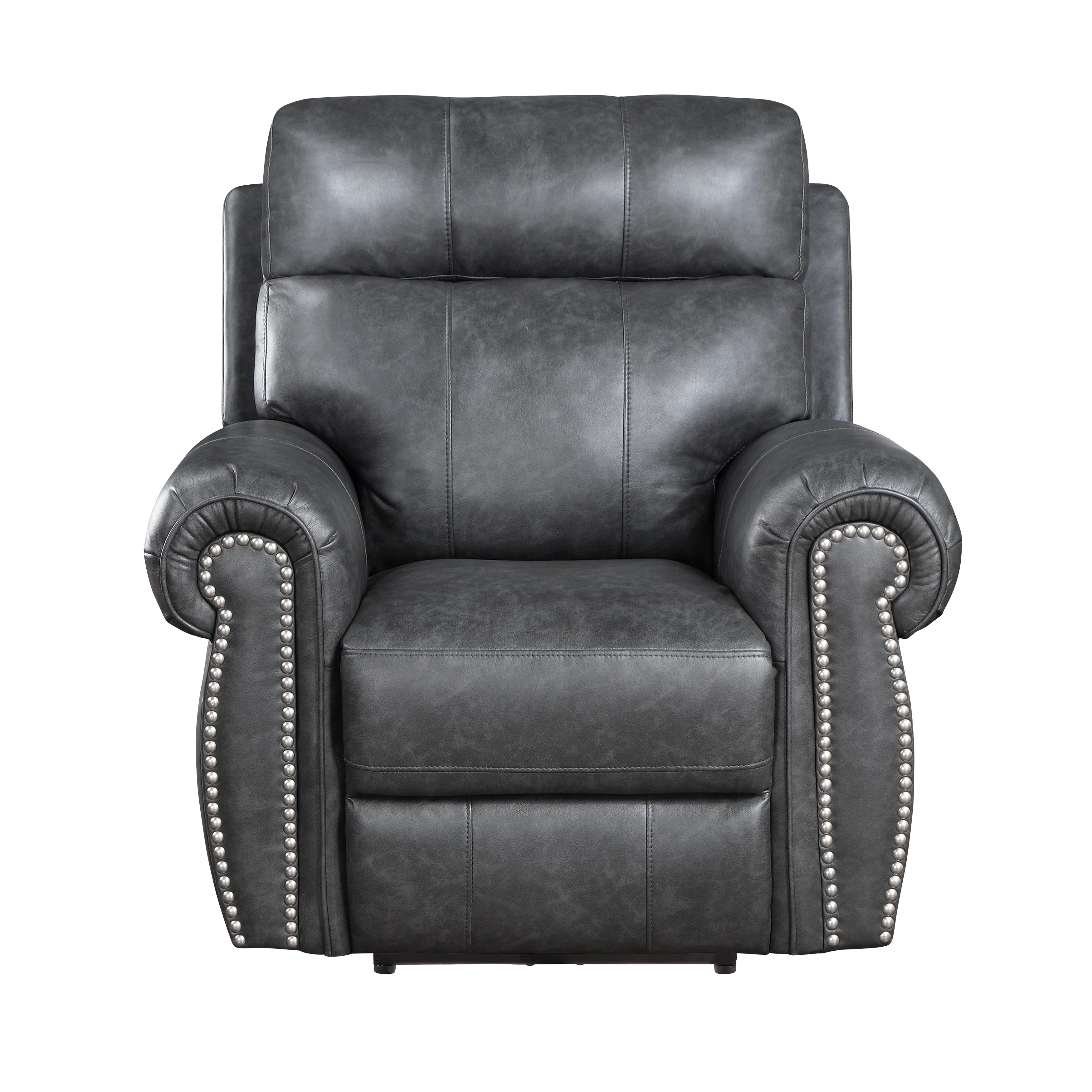 Transitional Power Reclining Chair 9488GY-1PW Granville 9488GY-1PW in Gray Suede