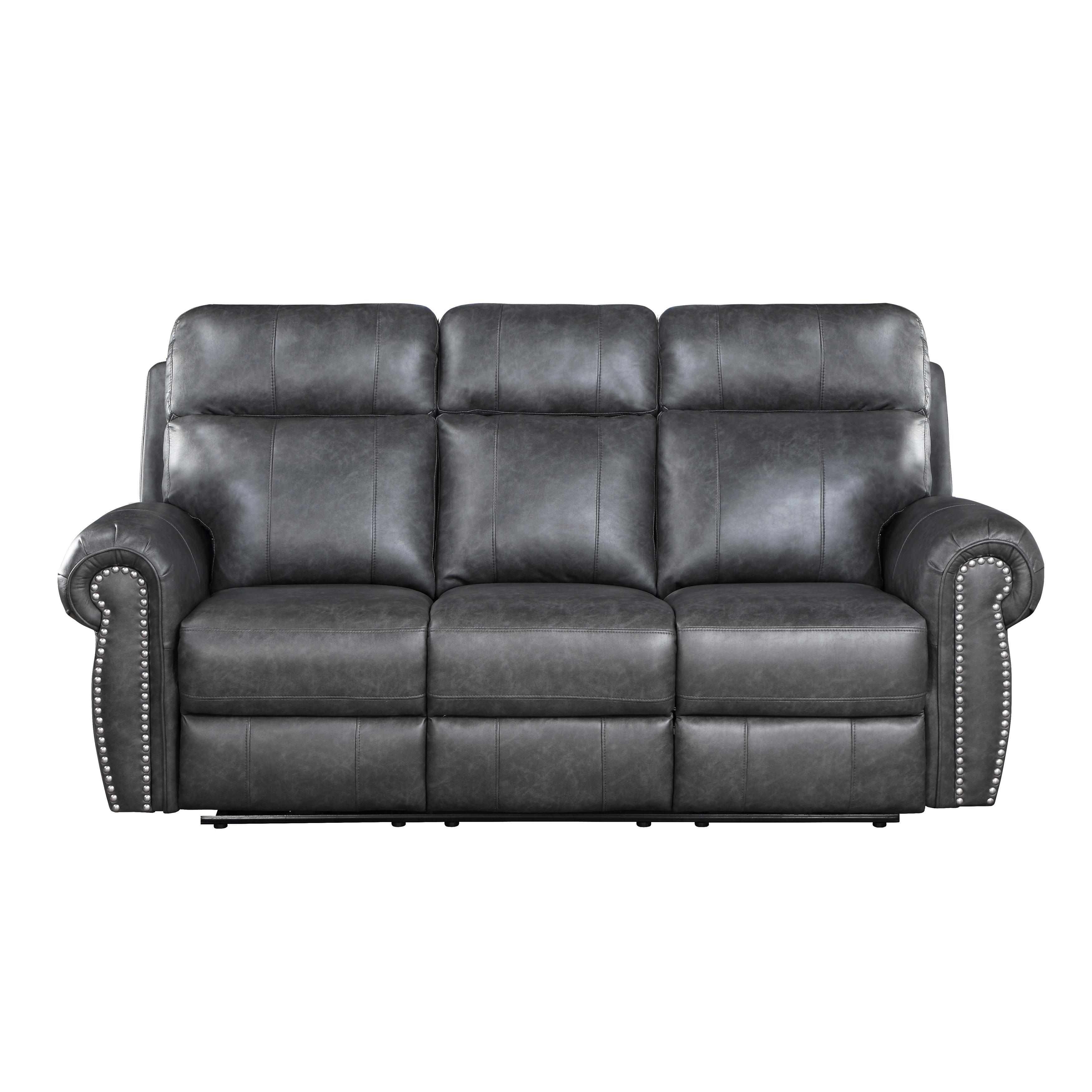 

    
Transitional Gray Suede Power Reclining Sofa Homelegance 9488GY-3PW Granville
