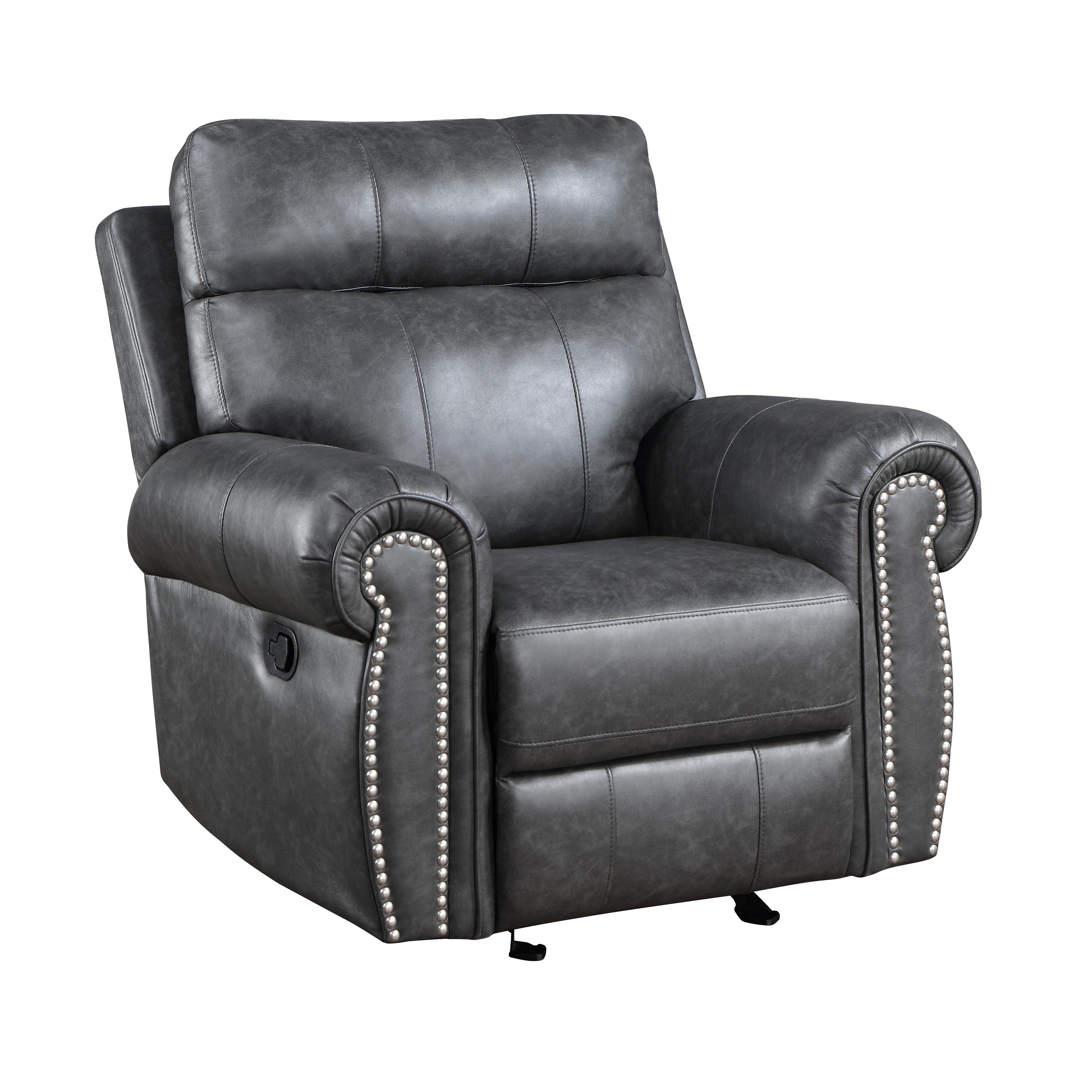 

    
Transitional Gray Suede Reclining Chair Homelegance 9488GY-1 Granville
