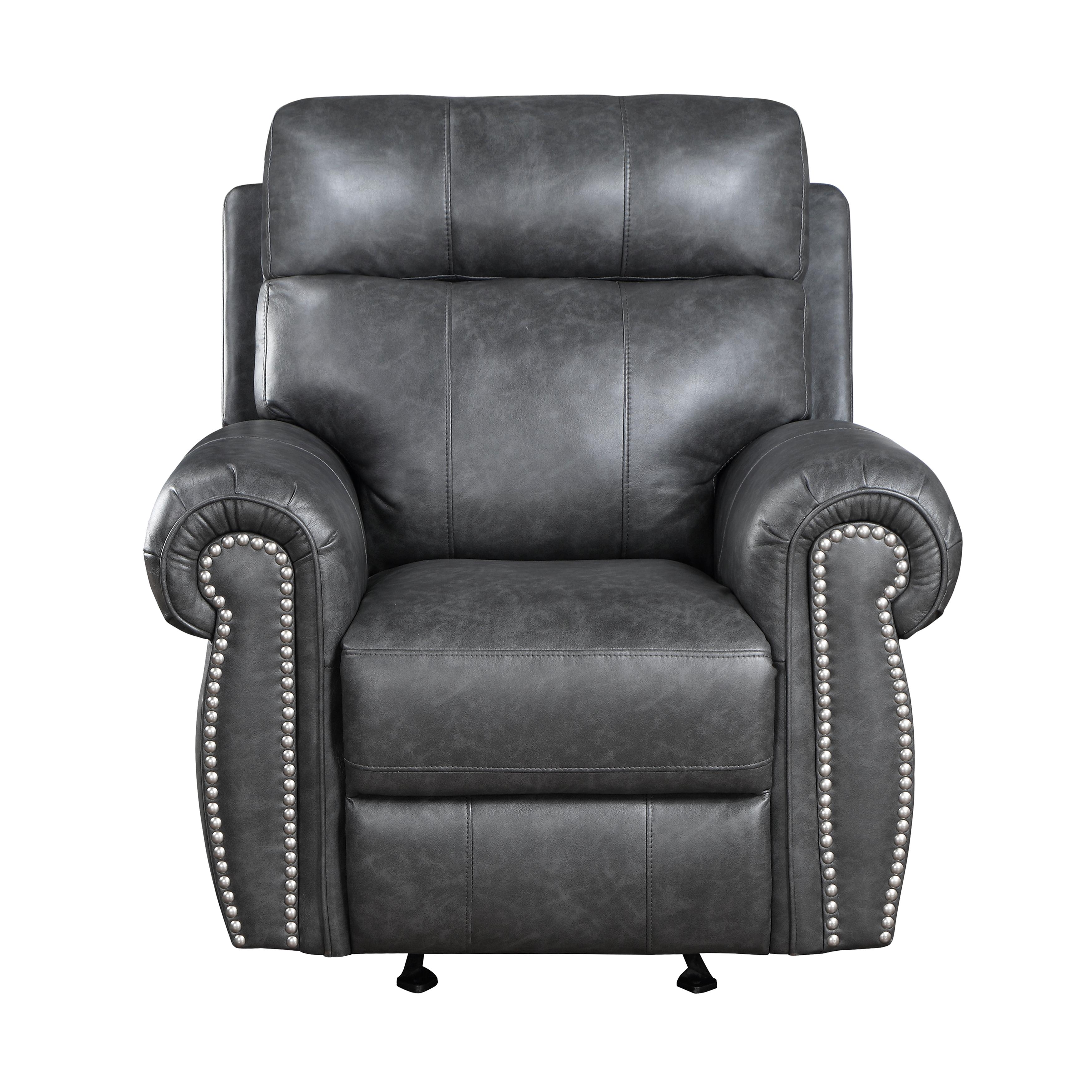 Transitional Reclining Chair 9488GY-1 Granville 9488GY-1 in Gray Suede