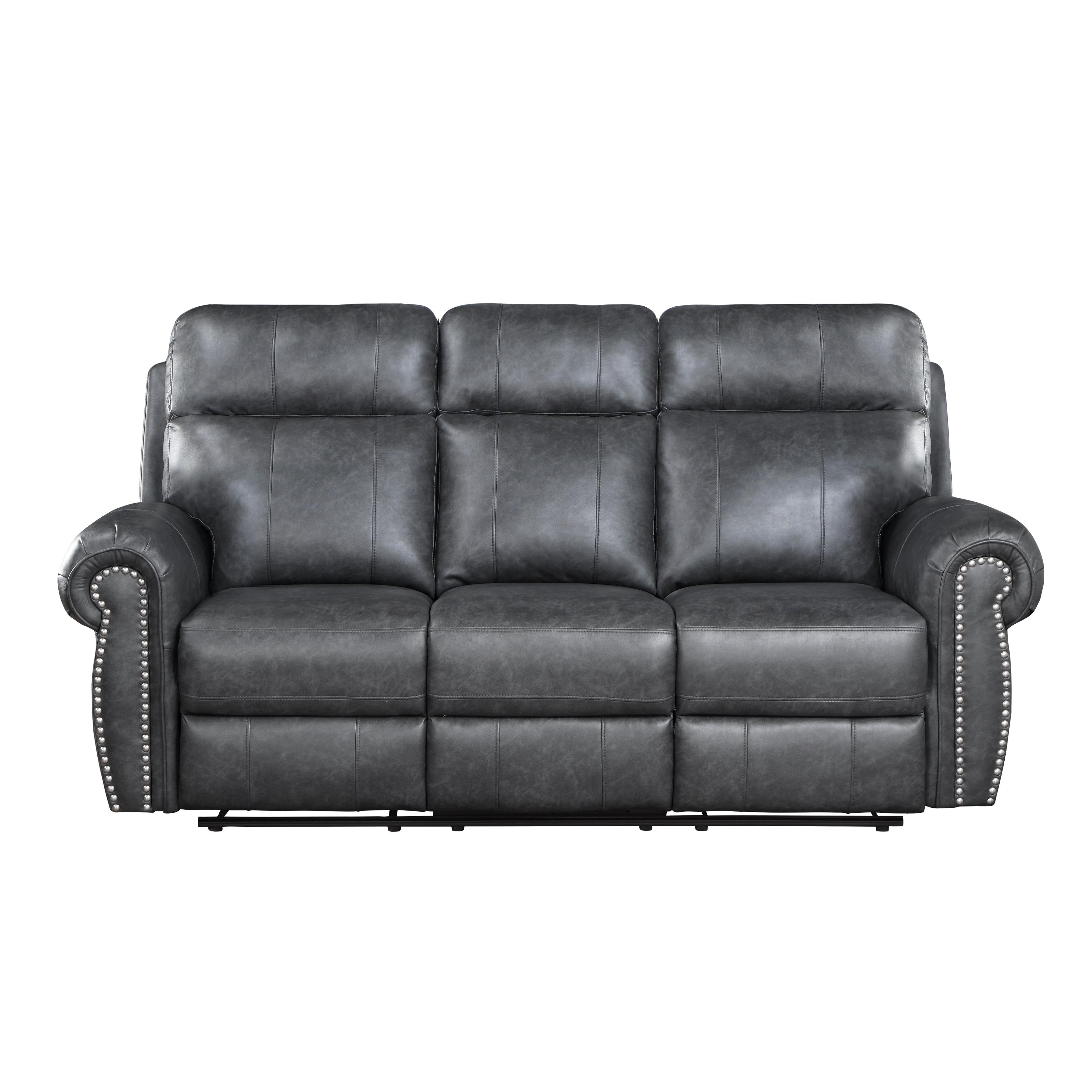 Transitional Reclining Sofa 9488GY-3 Granville 9488GY-3 in Gray Suede