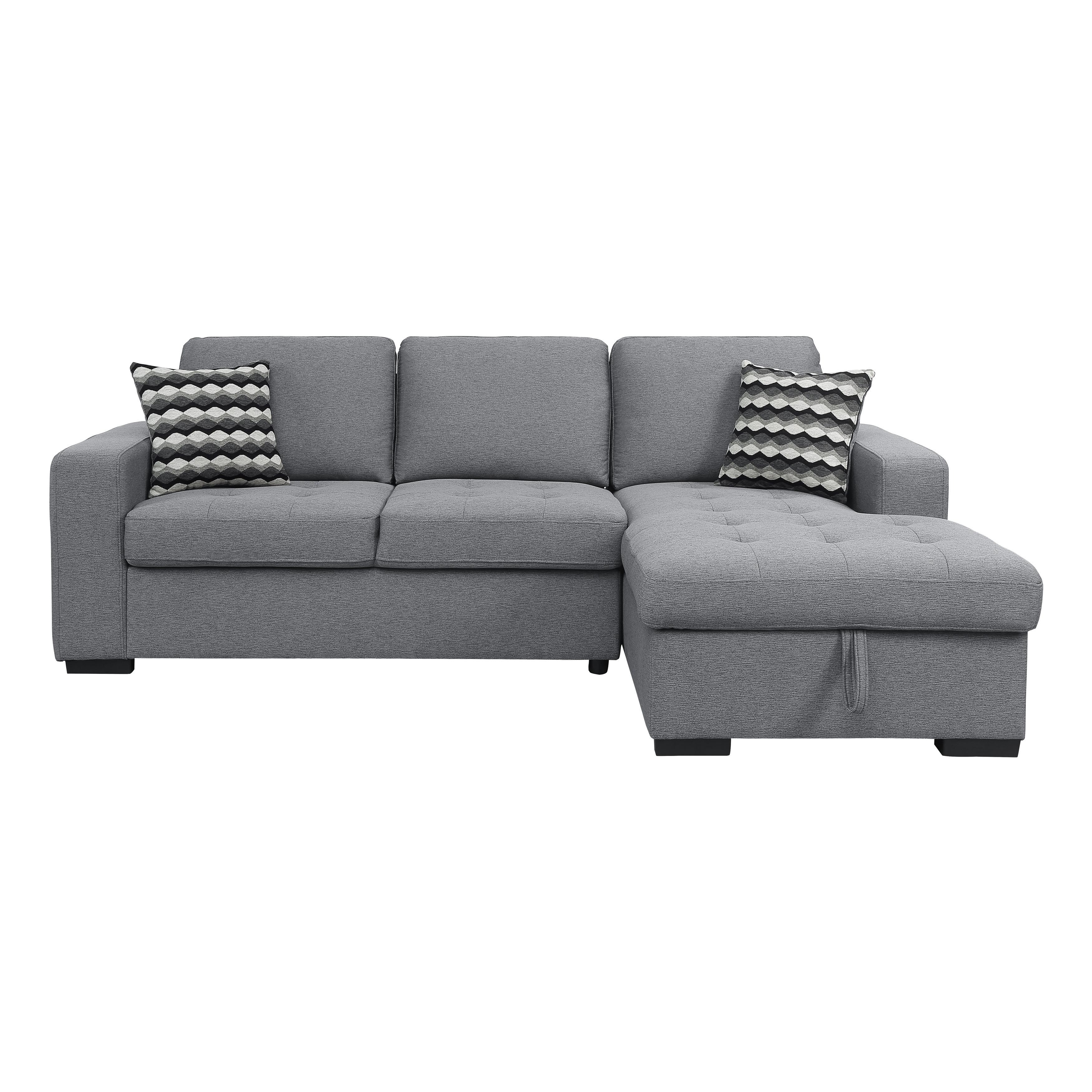 

    
Transitional Gray Textured 2-Piece Sectional Homelegance 9313GY*22LRC Solomon
