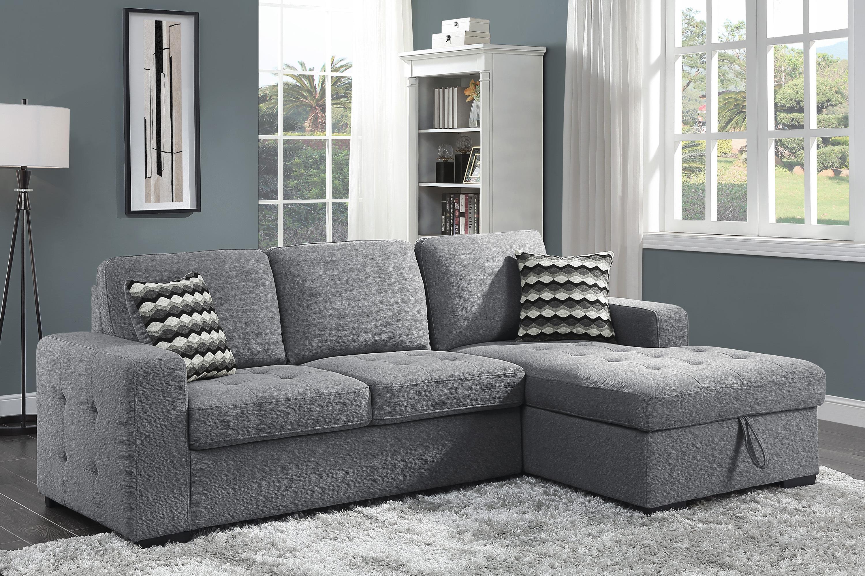 

    
9313GY*22LRC Transitional Gray Textured 2-Piece Sectional Homelegance 9313GY*22LRC Solomon
