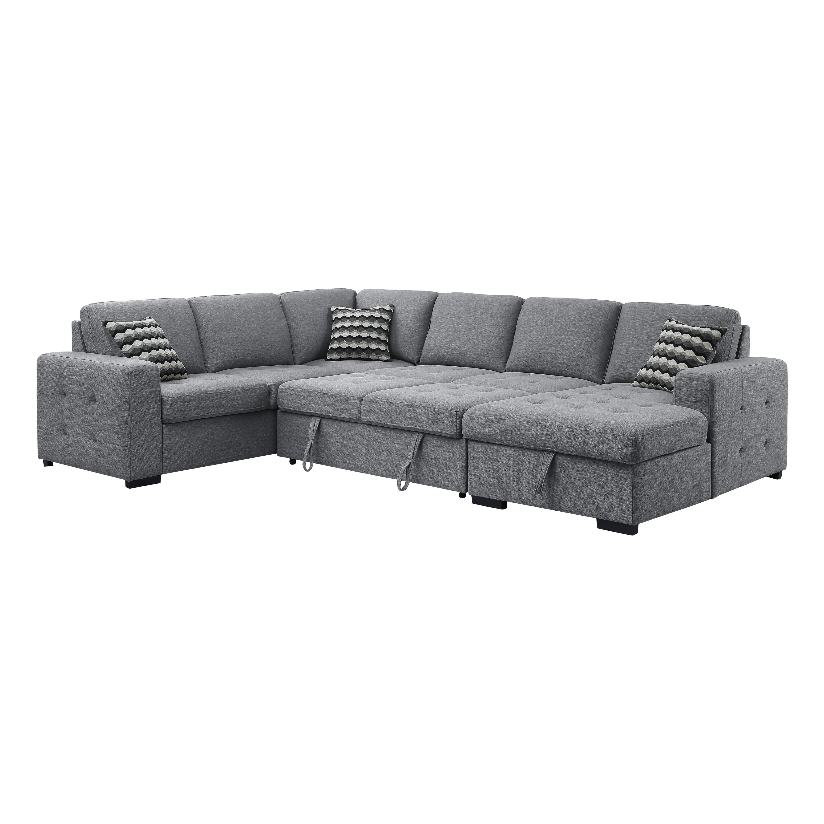 

    
Transitional Gray Textured 4-Piece Sectional Homelegance 9313GY*42LRC Solomon
