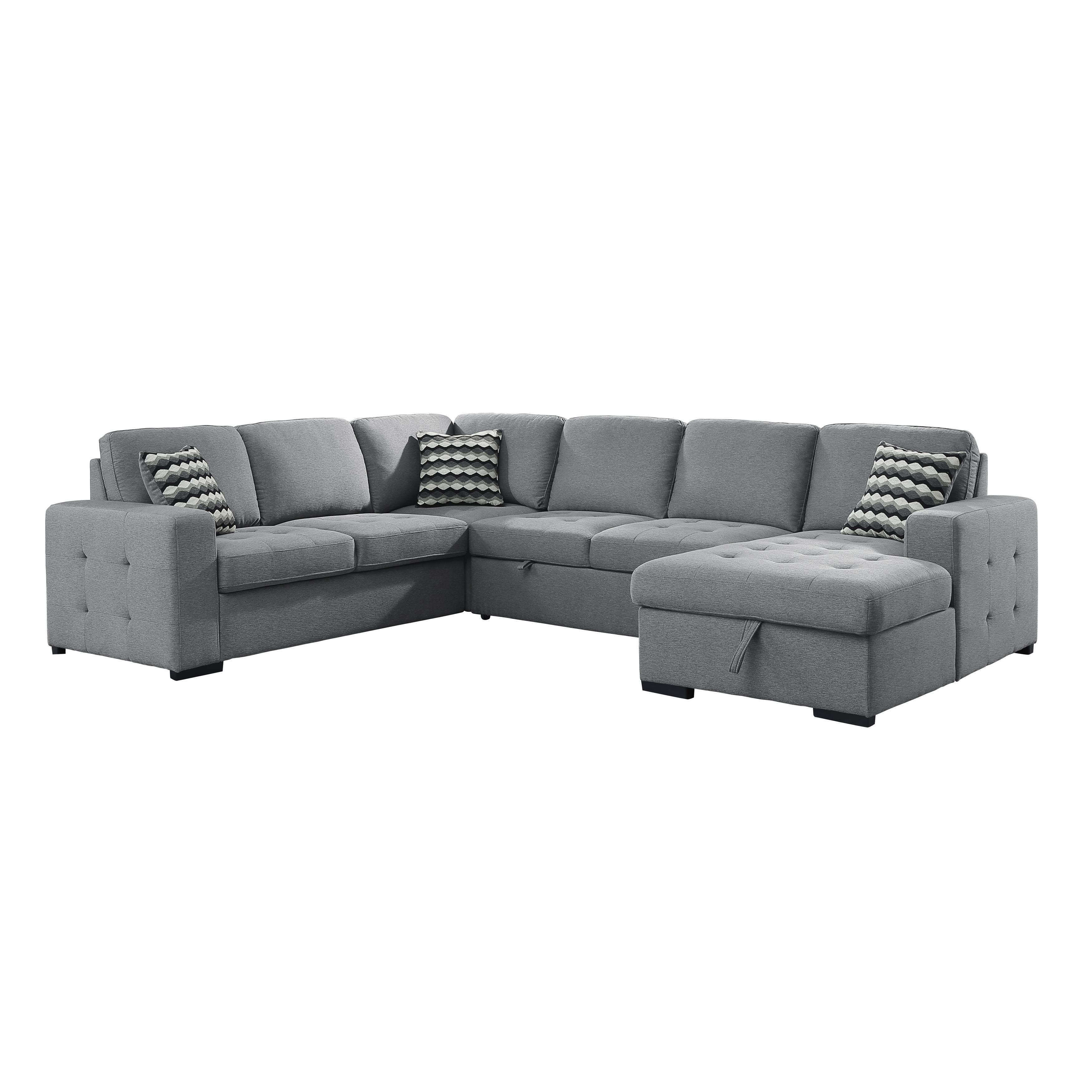 

    
Transitional Gray Textured 4-Piece Sectional Homelegance 9313GY*42LRC Solomon
