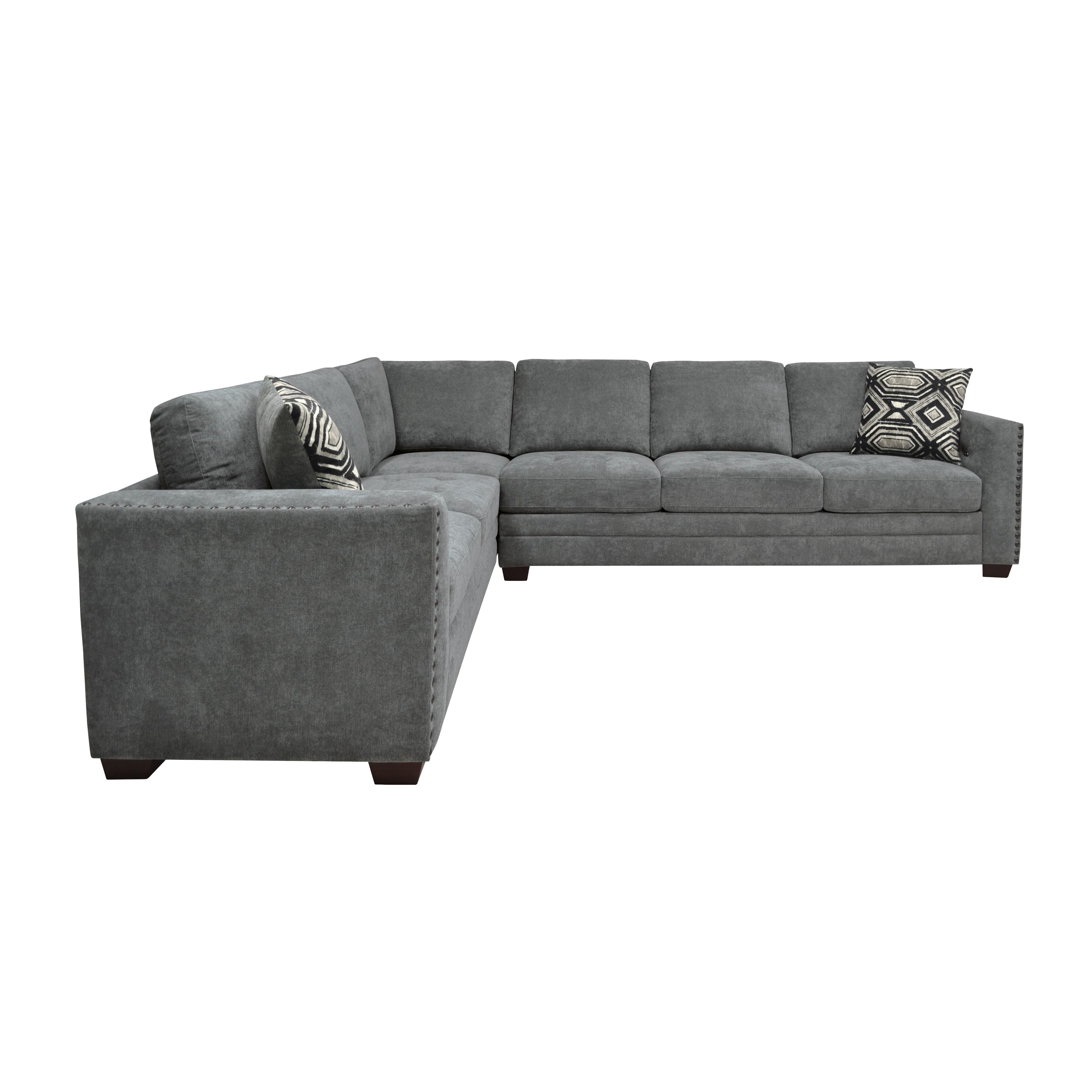 

    
Transitional Gray Textured 2-Piece Sectional Homelegance 9212GRY*23L3R Sidney
