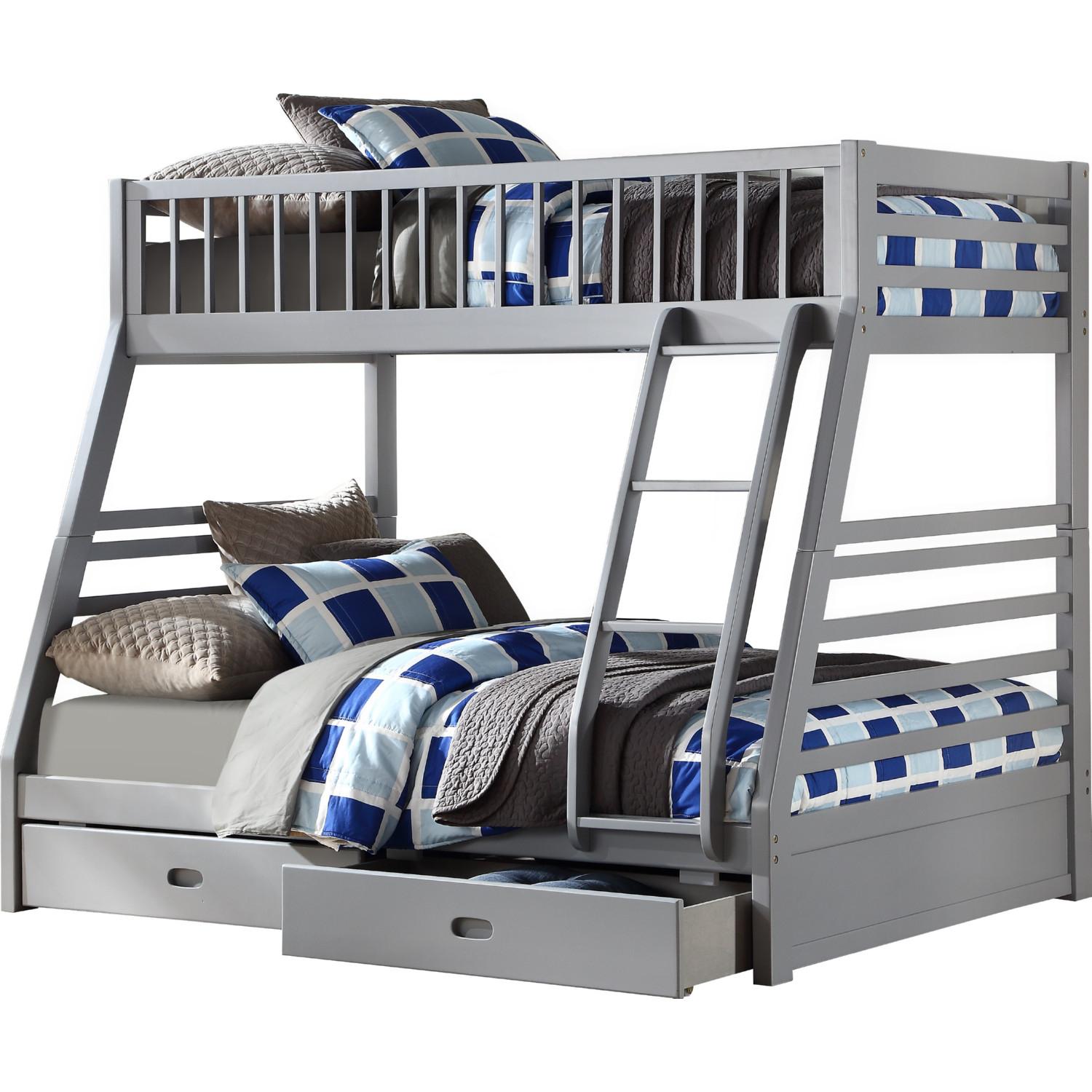 Transitional Twin/Full Bunk Bed Jason 37840 in Gray 