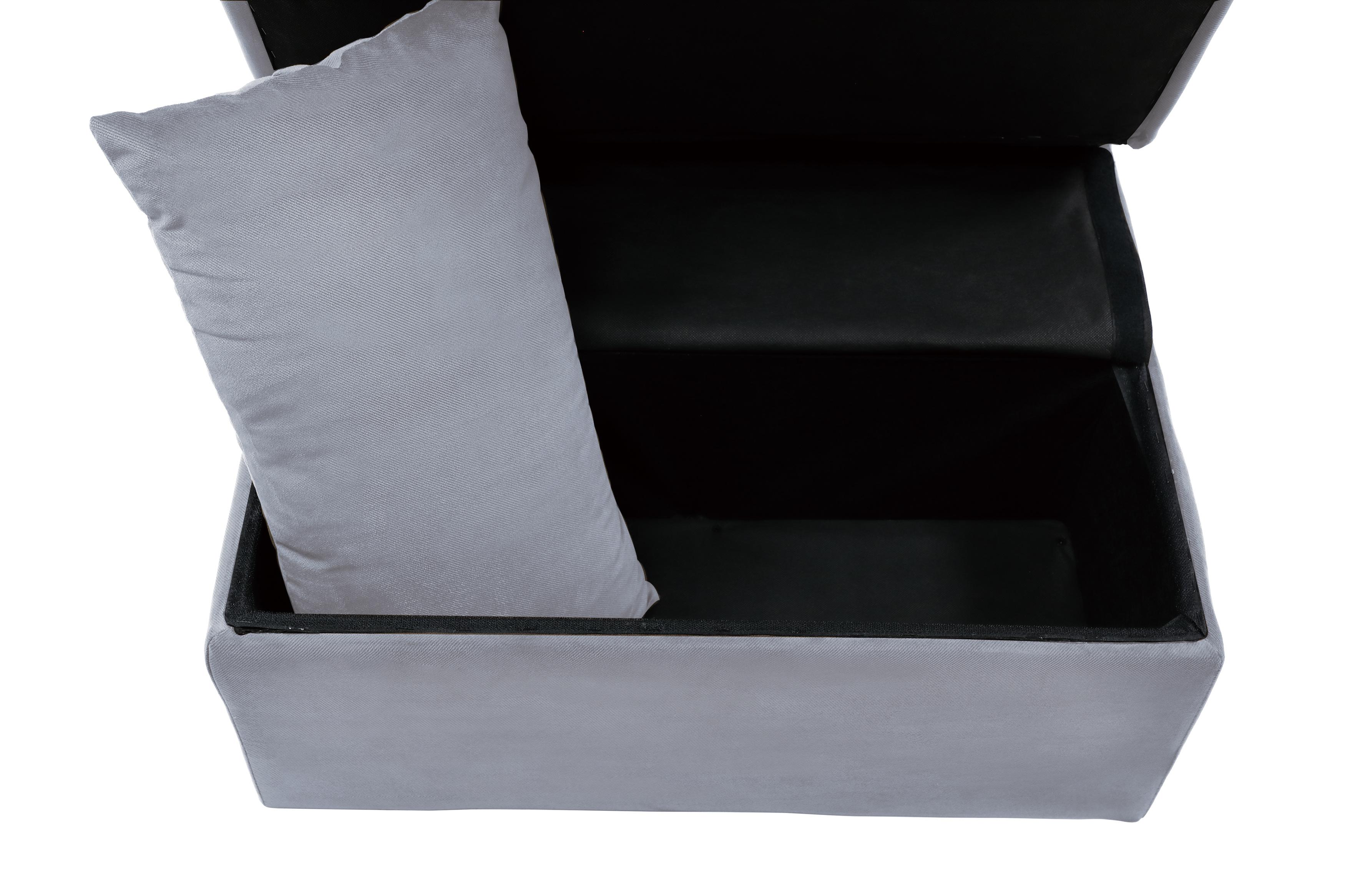 

    
 Shop  Transitional Gray Velvet Storage Bench Homelegance 4615-F3 Garrell
