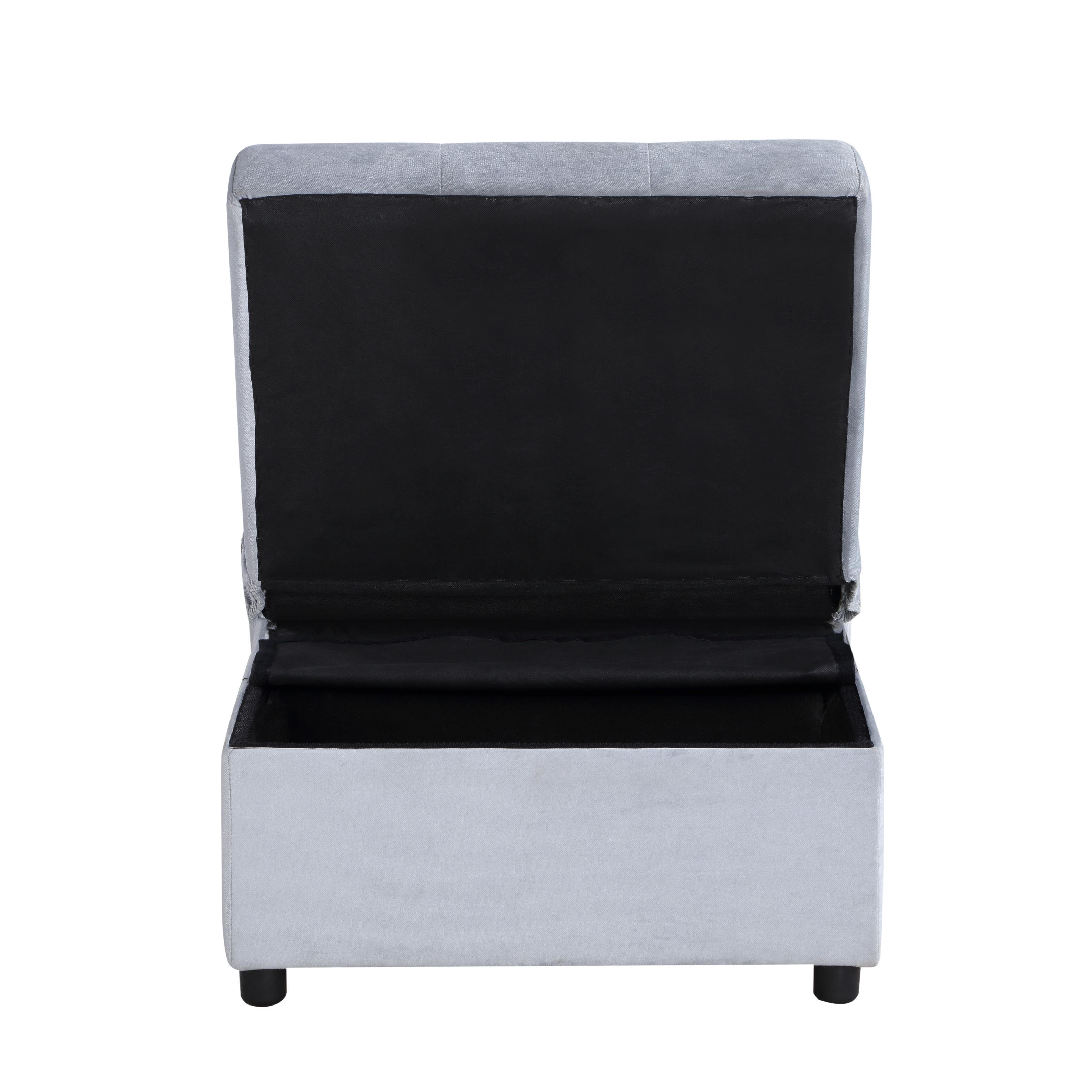 

                    
Buy Transitional Gray Velvet Storage Bench Homelegance 4615-F3 Garrell
