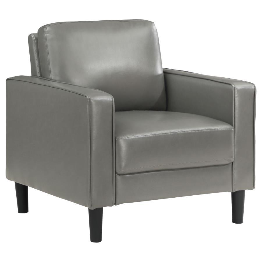 Transitional Accent Chair Ruth Accent Chair 508367-C 508367-C in Gray Faux Leather