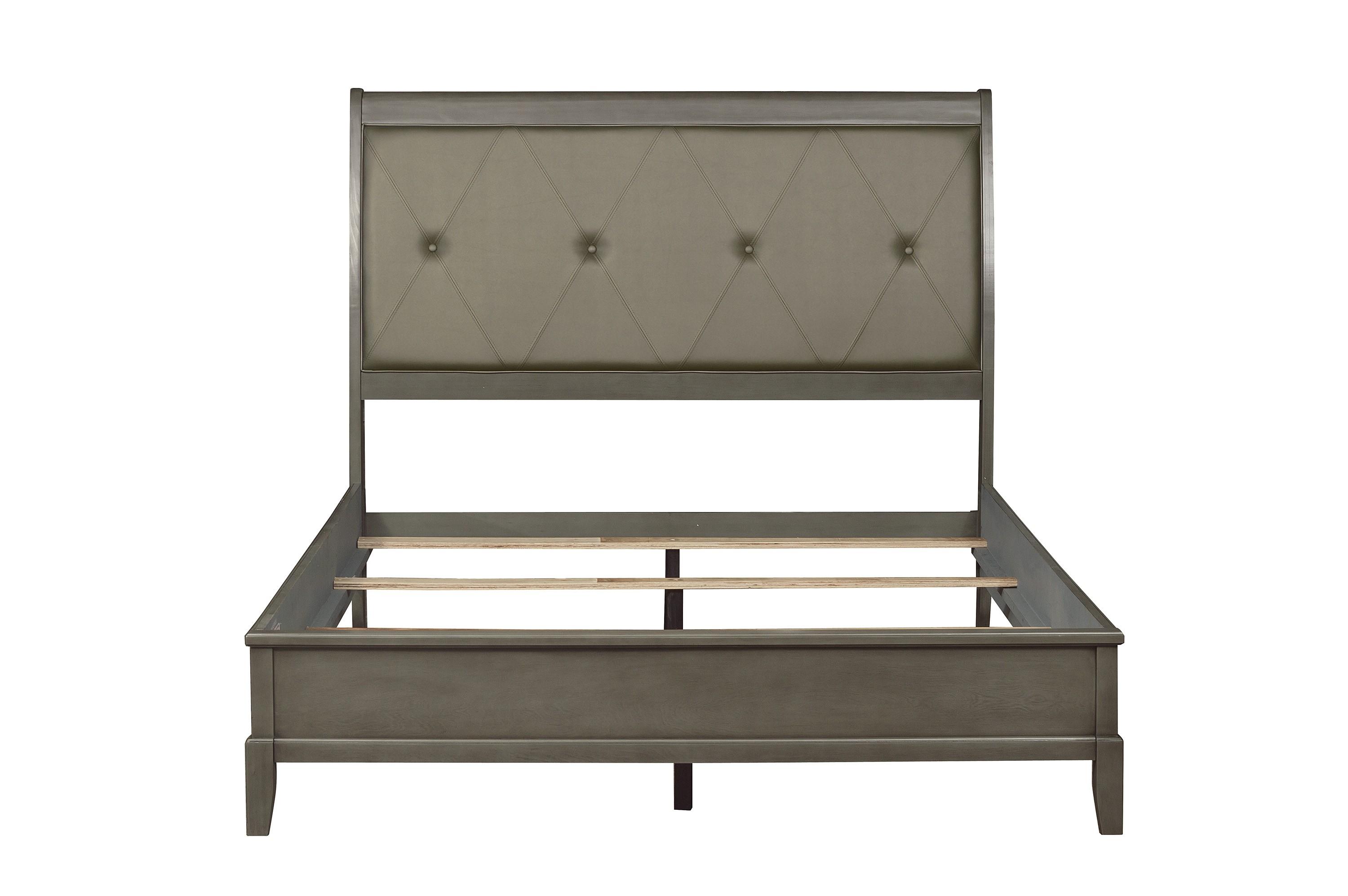

                    
Homelegance 1730KGY-1CK* Cotterill Bed Gray Faux Leather Purchase 
