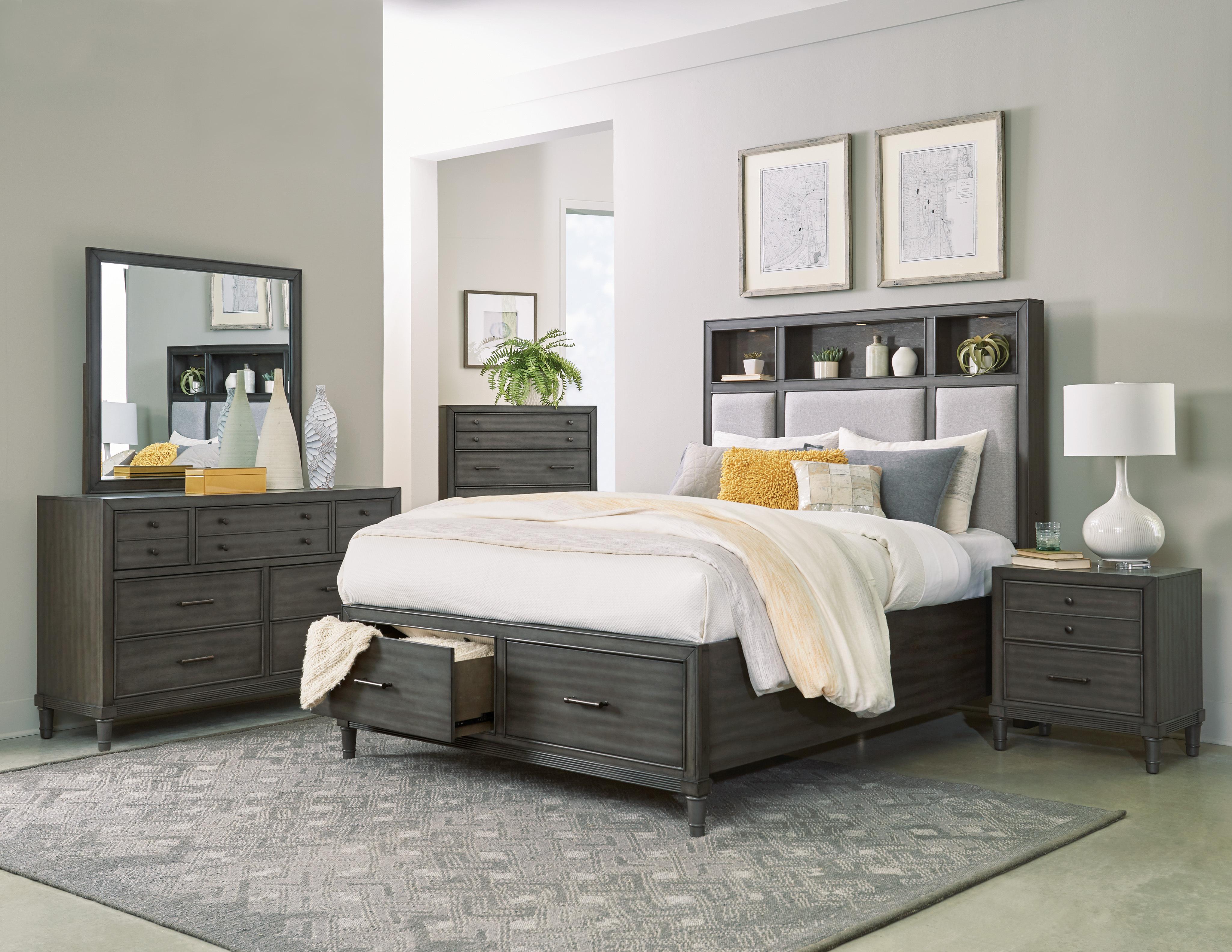 Transitional Bedroom Set 1573K-1CK*-5PC Wittenberry 1573K-1CK*-5PC in Gray 