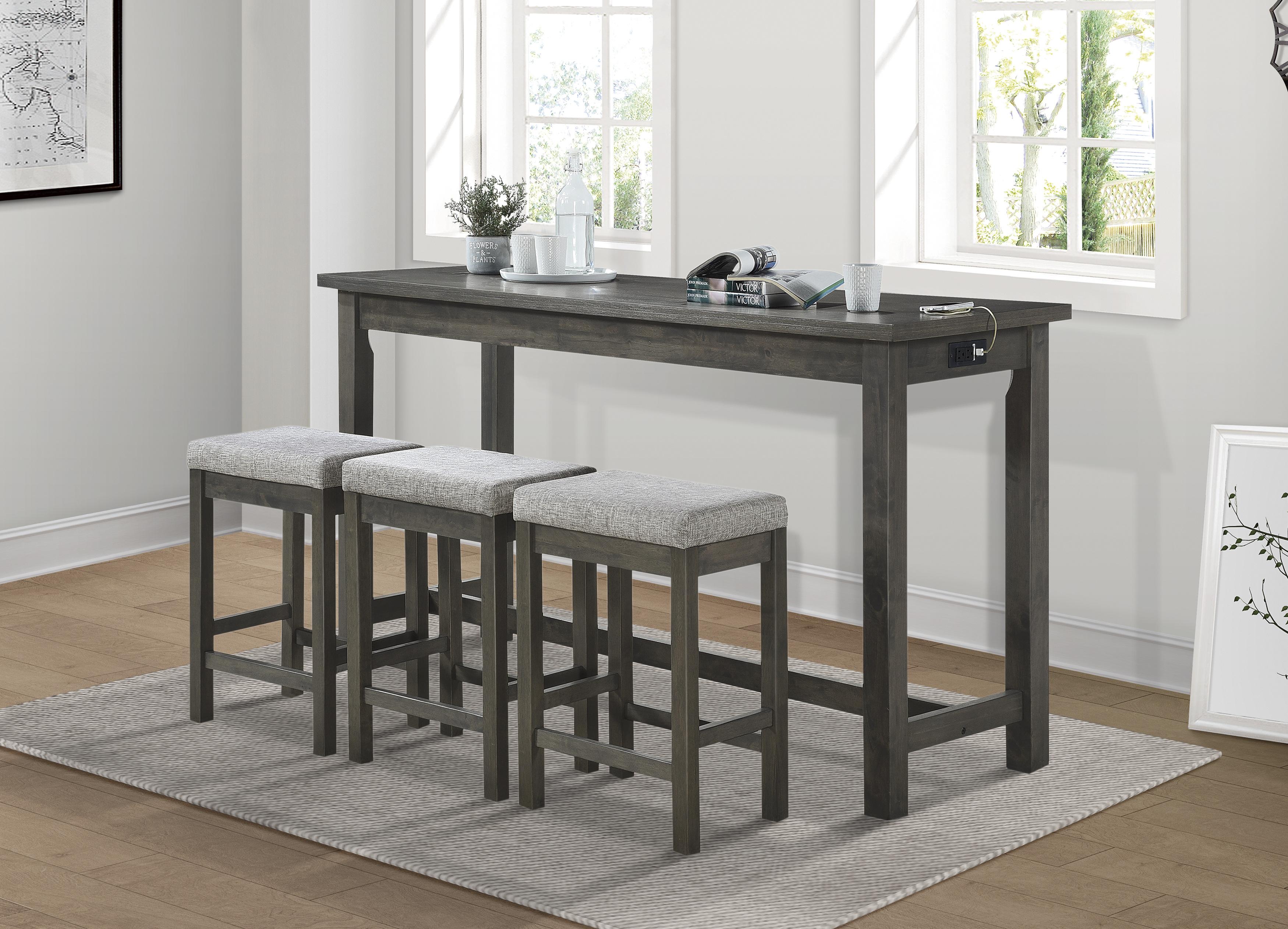 

    
 Shop  Transitional Gray Wood Counter Height Set 4pcs Homelegance 5713GY Connected
