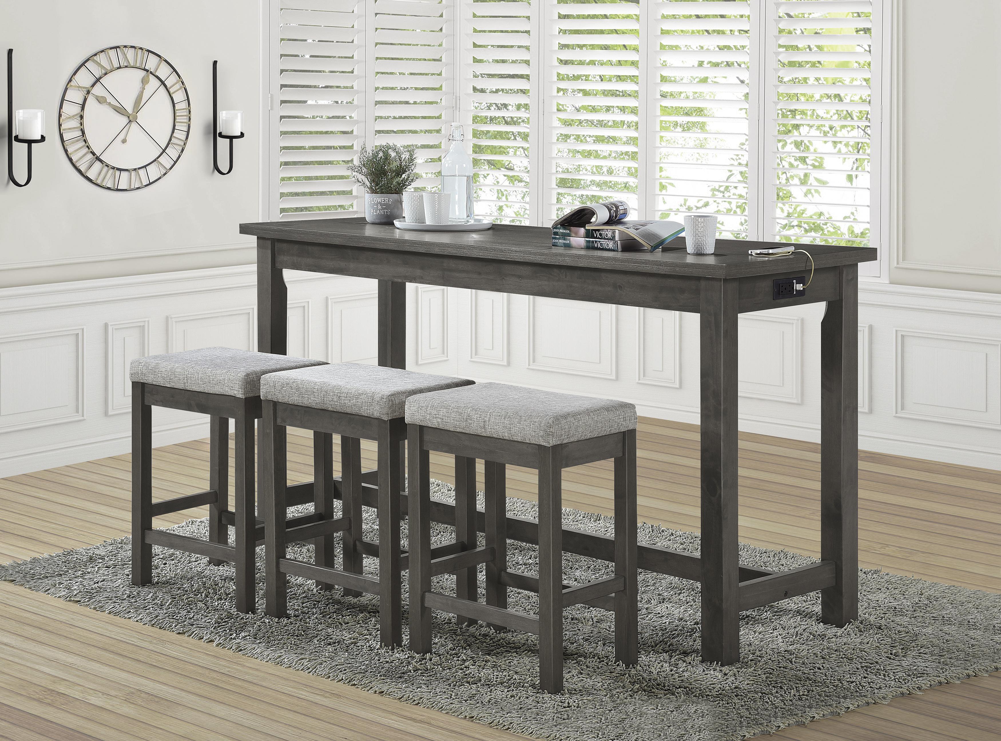 

    
 Order  Transitional Gray Wood Counter Height Set 4pcs Homelegance 5713GY Connected
