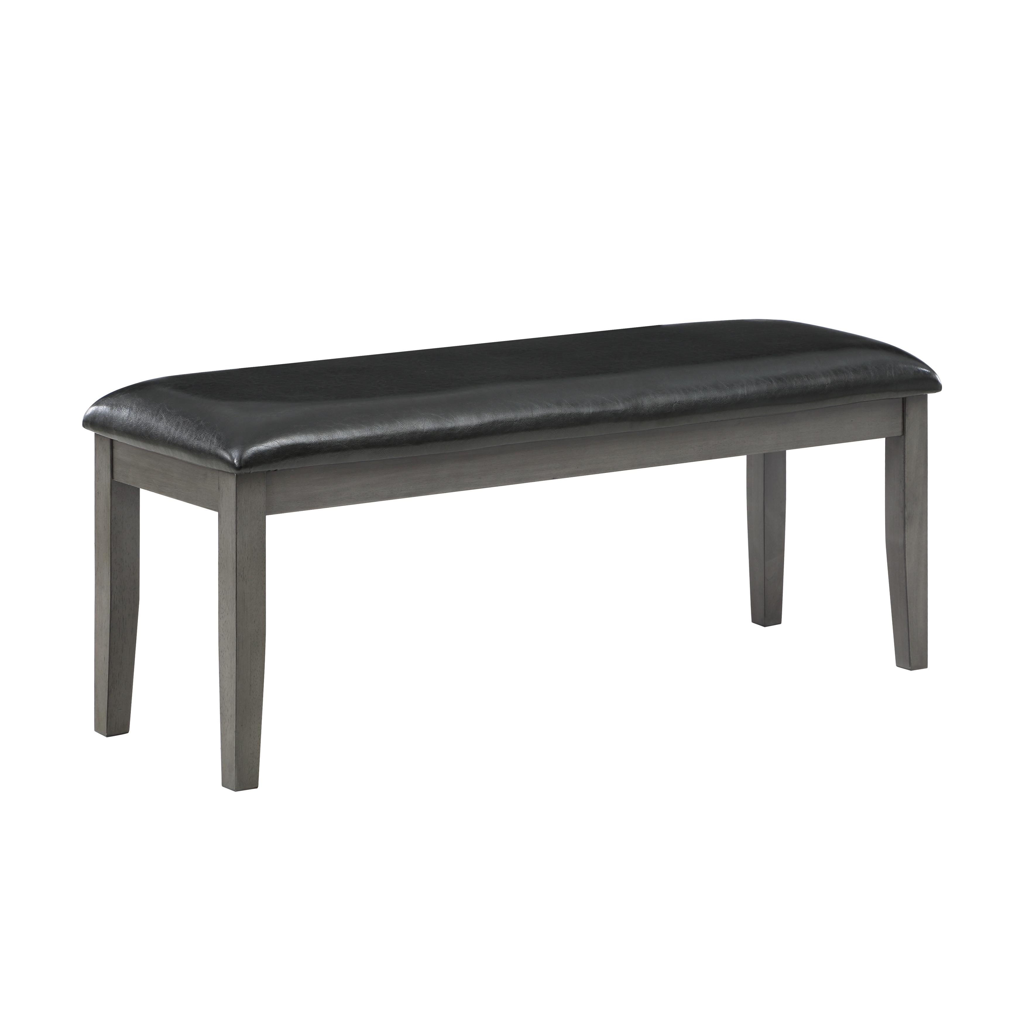 Transitional Dining Bench 5567GY-13 Nashua 5567GY-13 in Gray Faux Leather