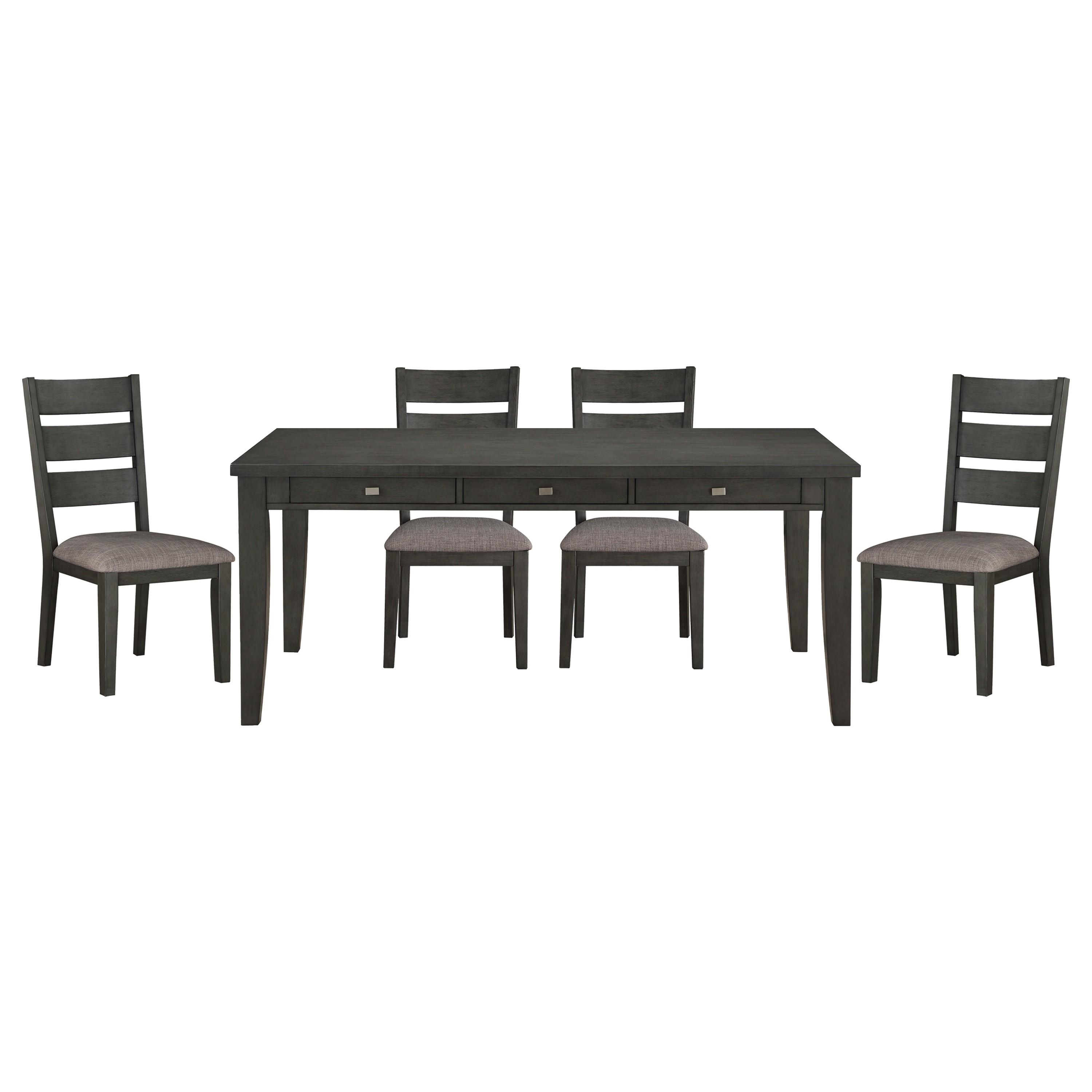 Transitional Dining Room Set 5674-72*5PC Baresford 5674-72*5PC in Gray Polyester