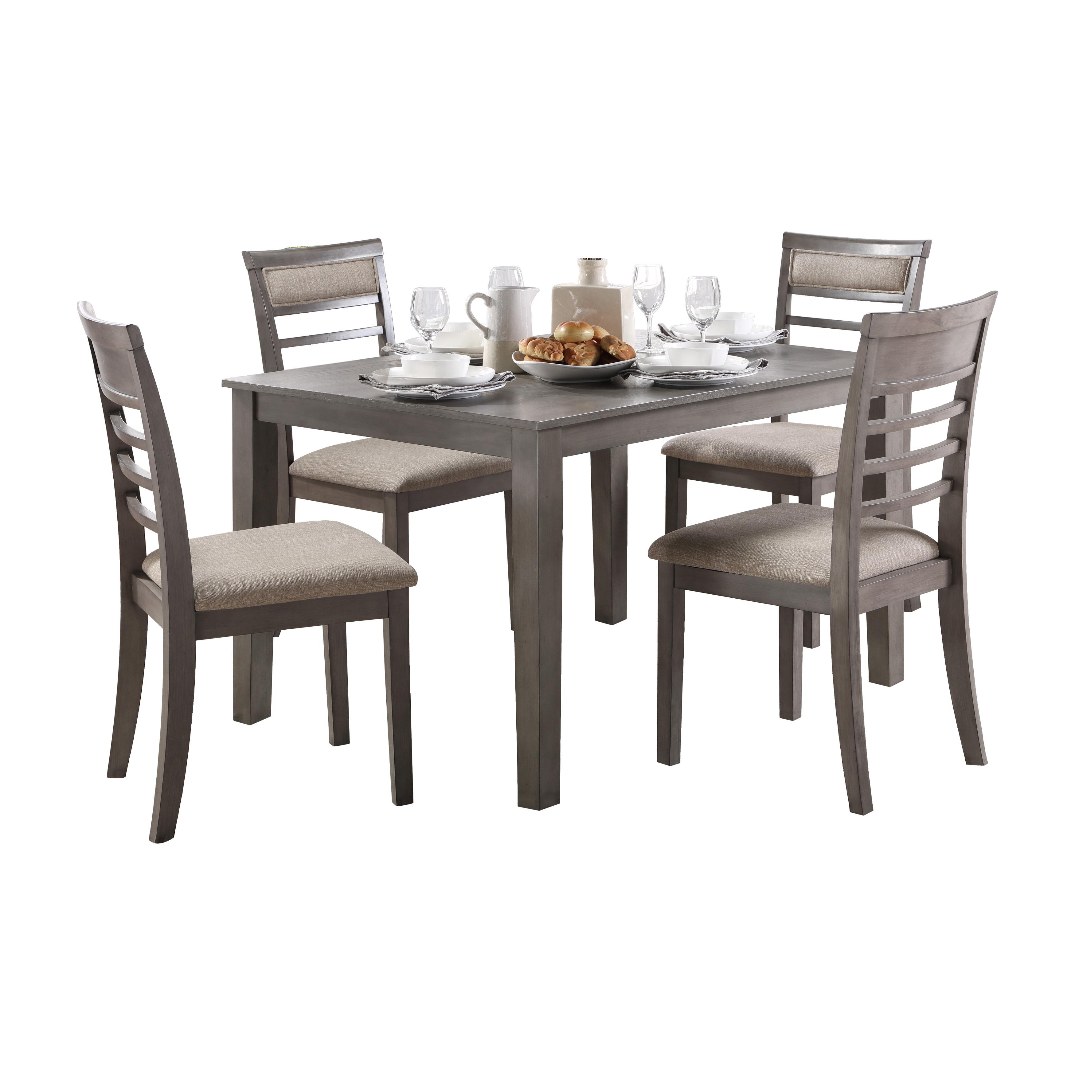 Transitional Dining Room Set 5806-5P Lovell 5806-5P in Gray Polyester