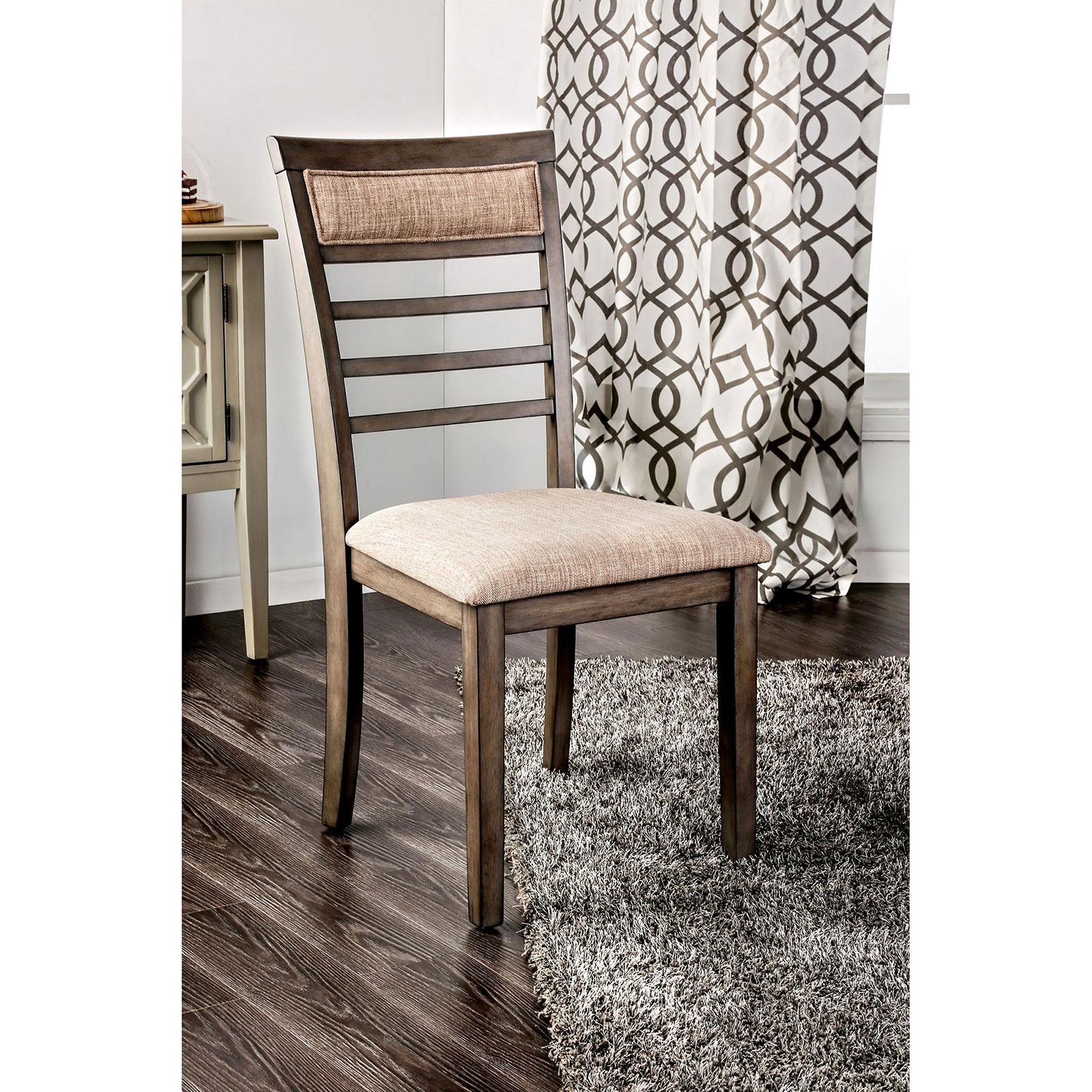 

        
Furniture of America TAYLAH CM3607T-7PK Dining Room Set Gray/Beige Fabric 00841403143907
