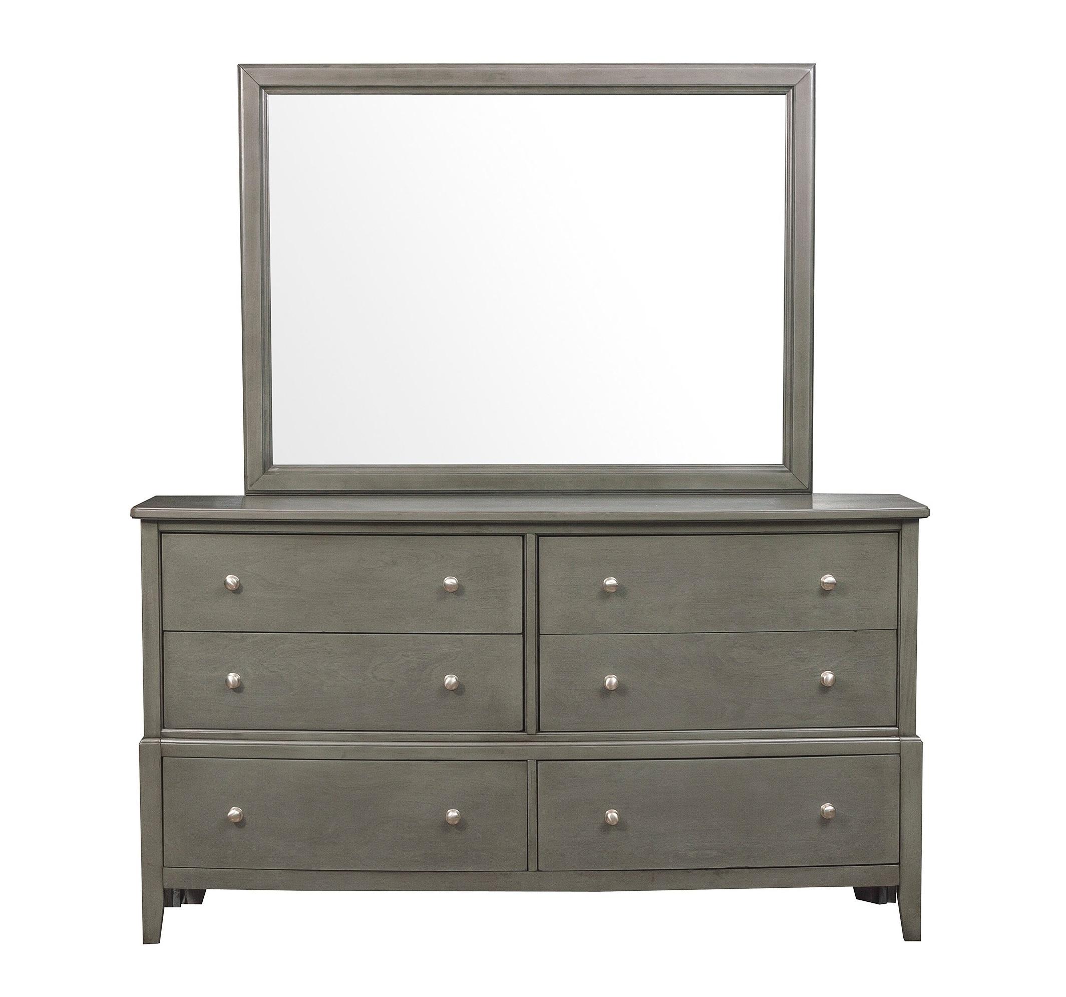 

    
Transitional Gray Wood Dresser w/Mirror Homelegance 1730GY-5*6 Cotterill
