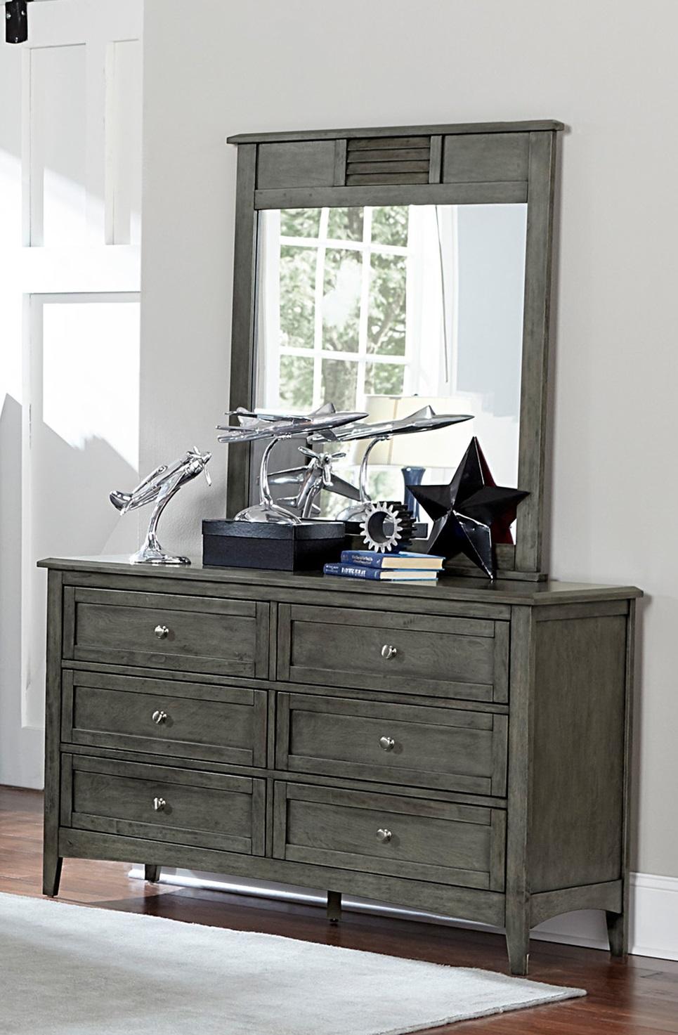 Transitional Dresser w/Mirror 2046-5*6-2PC Garcia 2046-5*6-2PC in Gray 