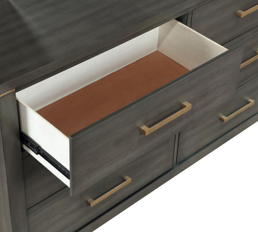 

    
 Order  Transitional Gray Wood Dresser With Mirror 2PCS Coaster Kieran 224743
