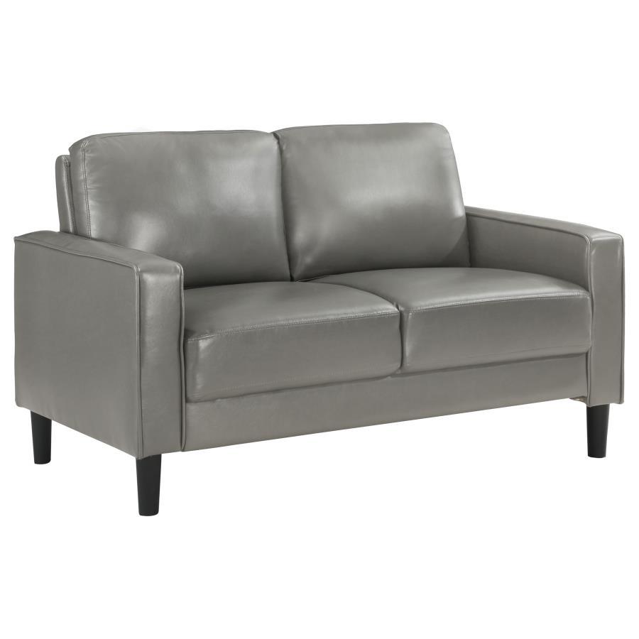 Transitional Loveseat Ruth Gray 508366-L 508366-L in Gray Faux Leather