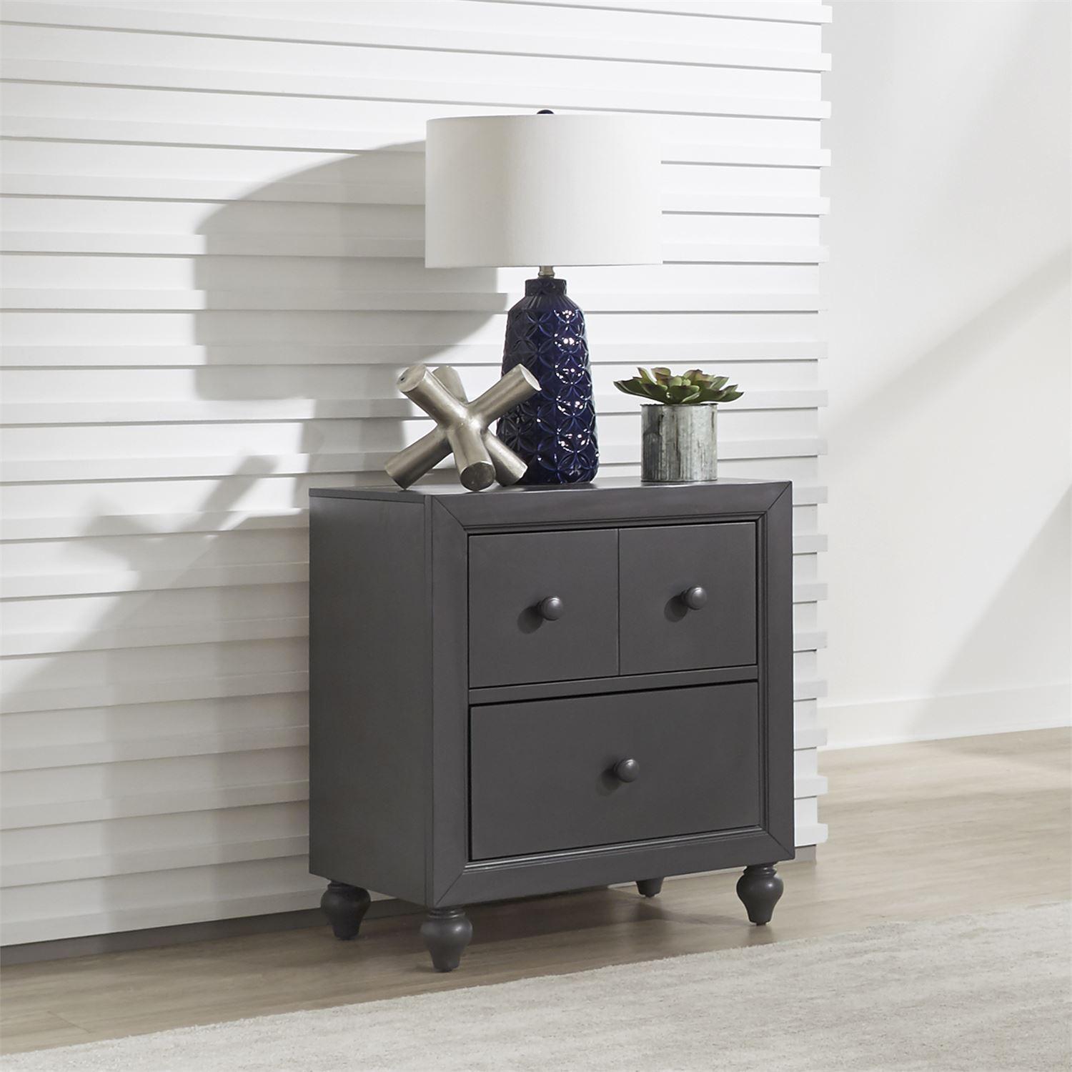 

    
Transitional Gray Wood Nightstand Cottage View (423-YBR) Liberty Furniture
