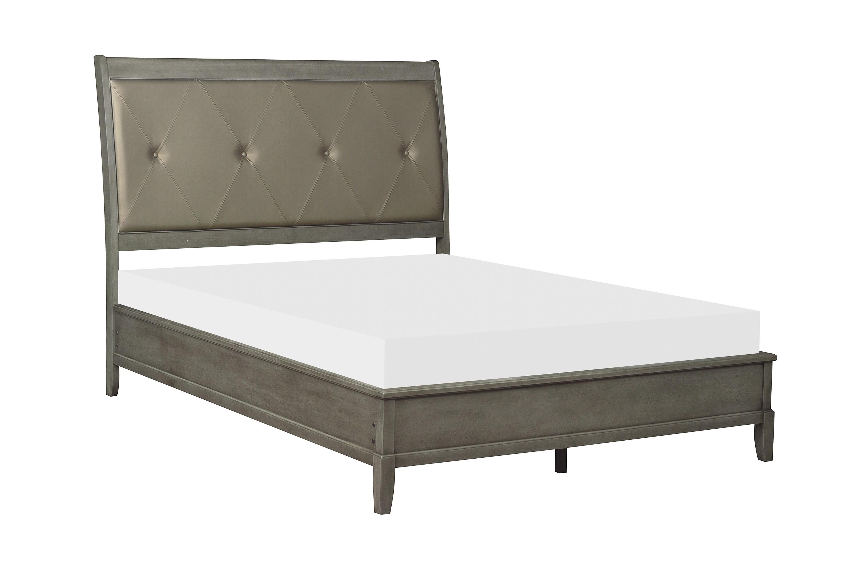 Transitional Bed 1730GY-1* Cotterill 1730GY-1* in Gray Faux Leather