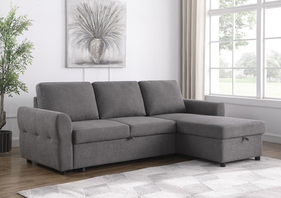 

    
Transitional Gray Wood Sleeper Sectional Sofa Coaster Andrea 511088
