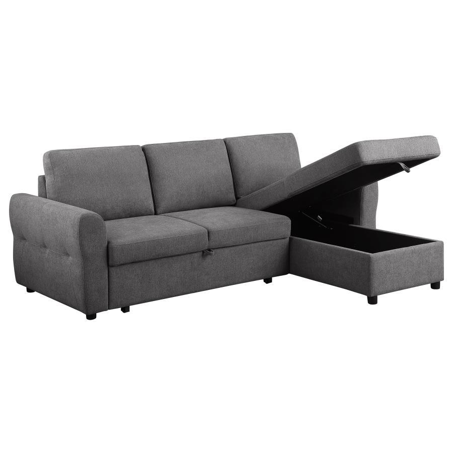 

    
 Shop  Transitional Gray Wood Sleeper Sectional Sofa Coaster Andrea 511088
