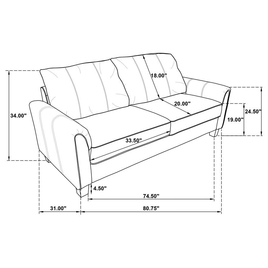 

    
 Shop  Transitional Gray Wood Sofa Coaster Davis 509634
