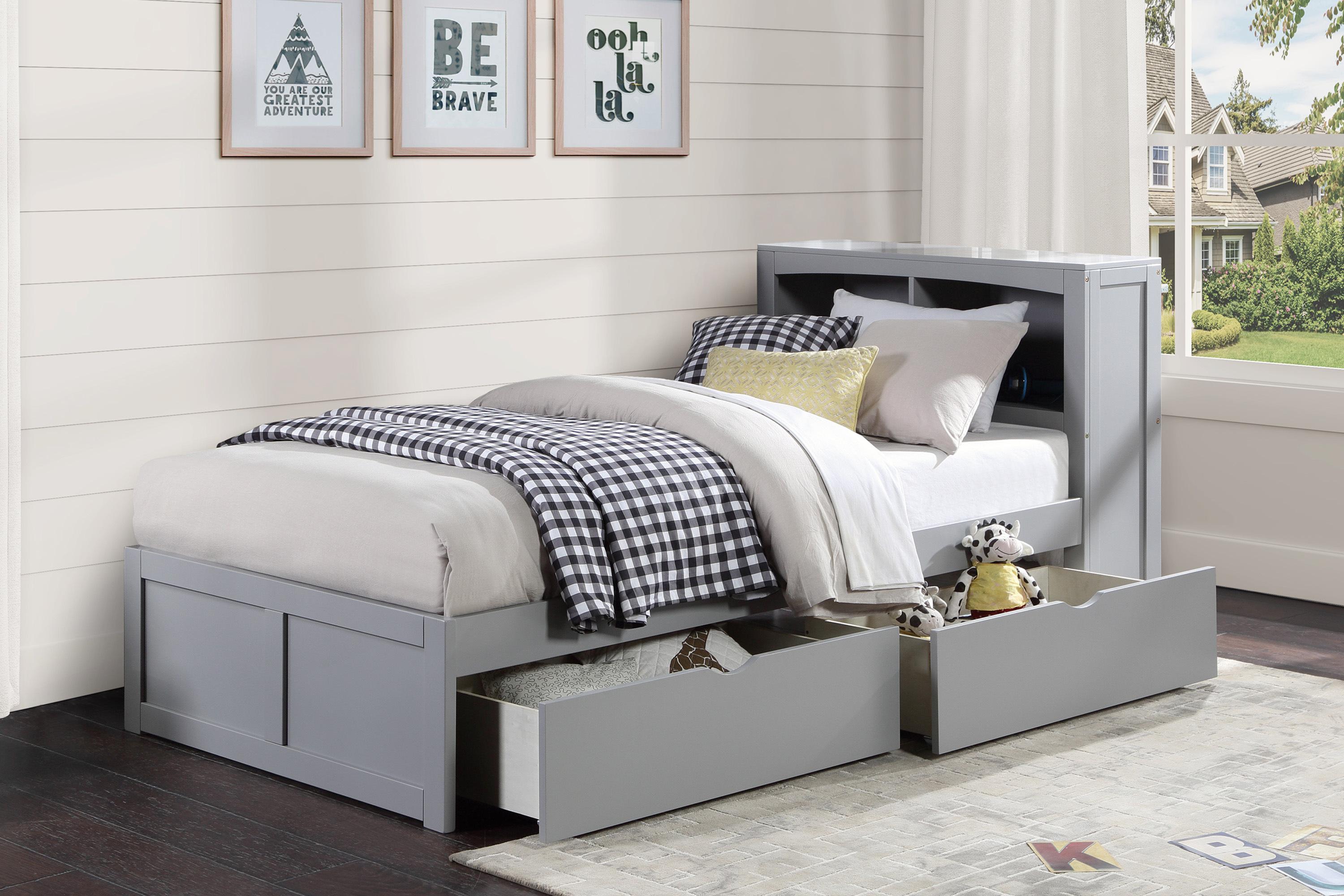 

                    
Homelegance B2063BC-1T* Orion Bookcase Bed w/Storage Boxes Gray  Purchase 
