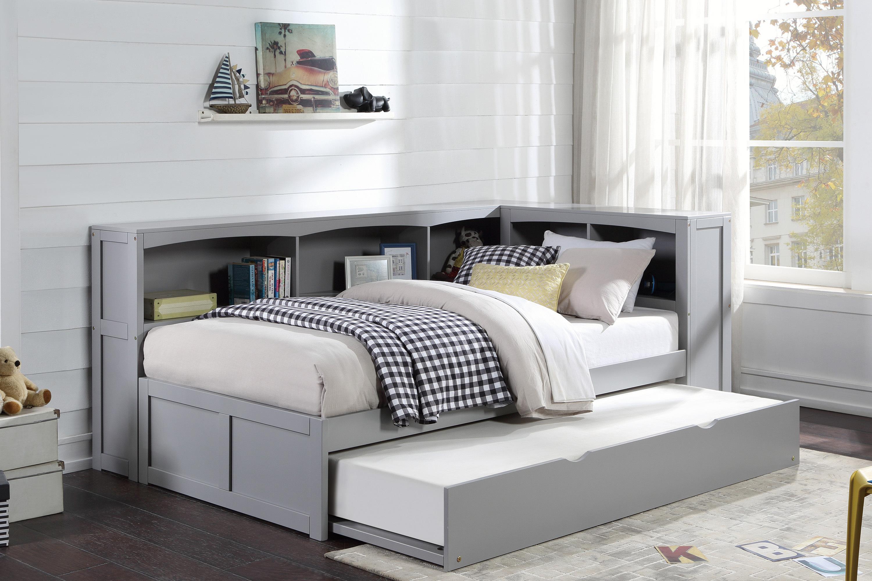 

                    
Homelegance B2063BC-1BCR* Orion Bookcase Corner Bed Gray  Purchase 
