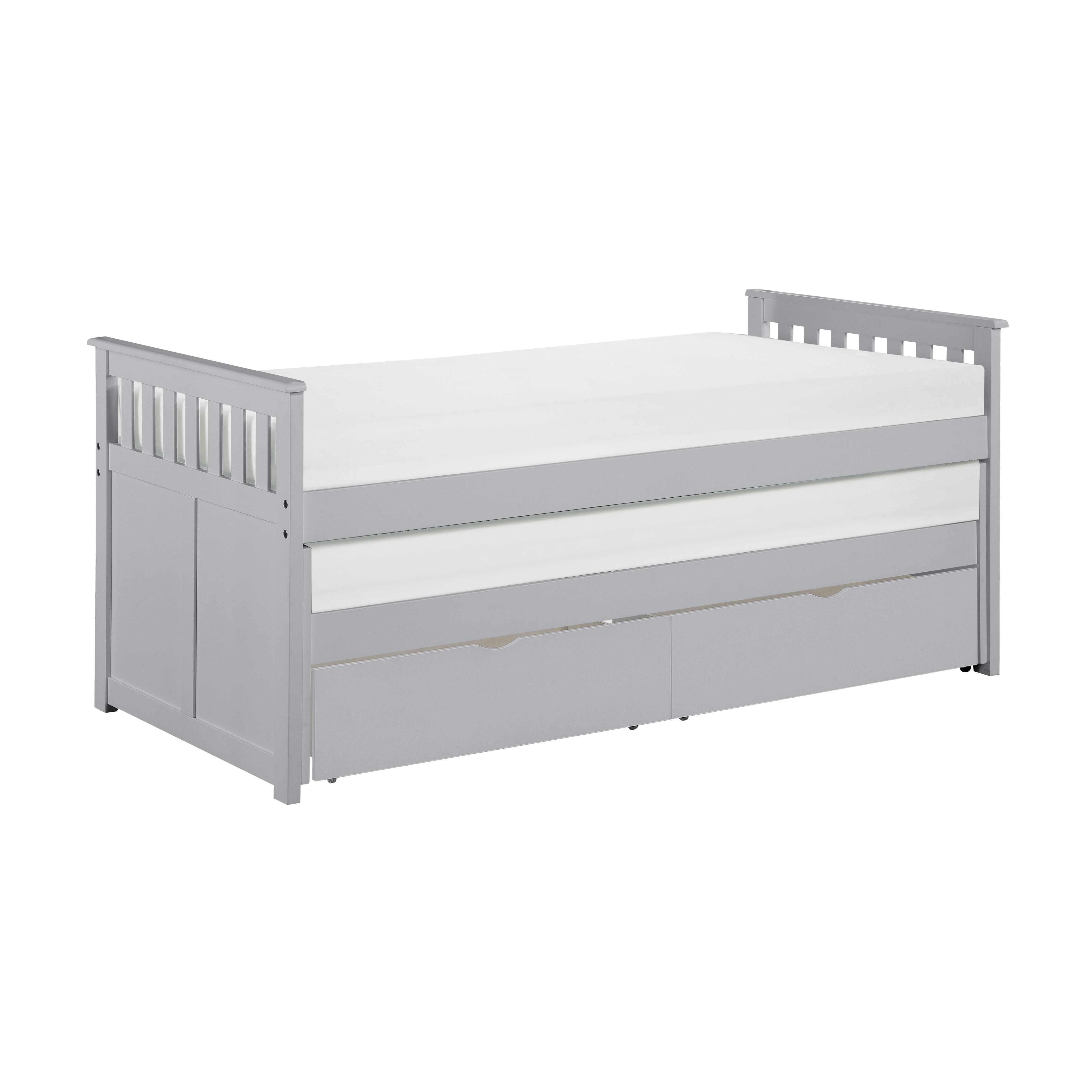

    
Transitional Gray Wood Twin/Twin Bed w/Storage Boxes Homelegance B2063RT-1T* Orion
