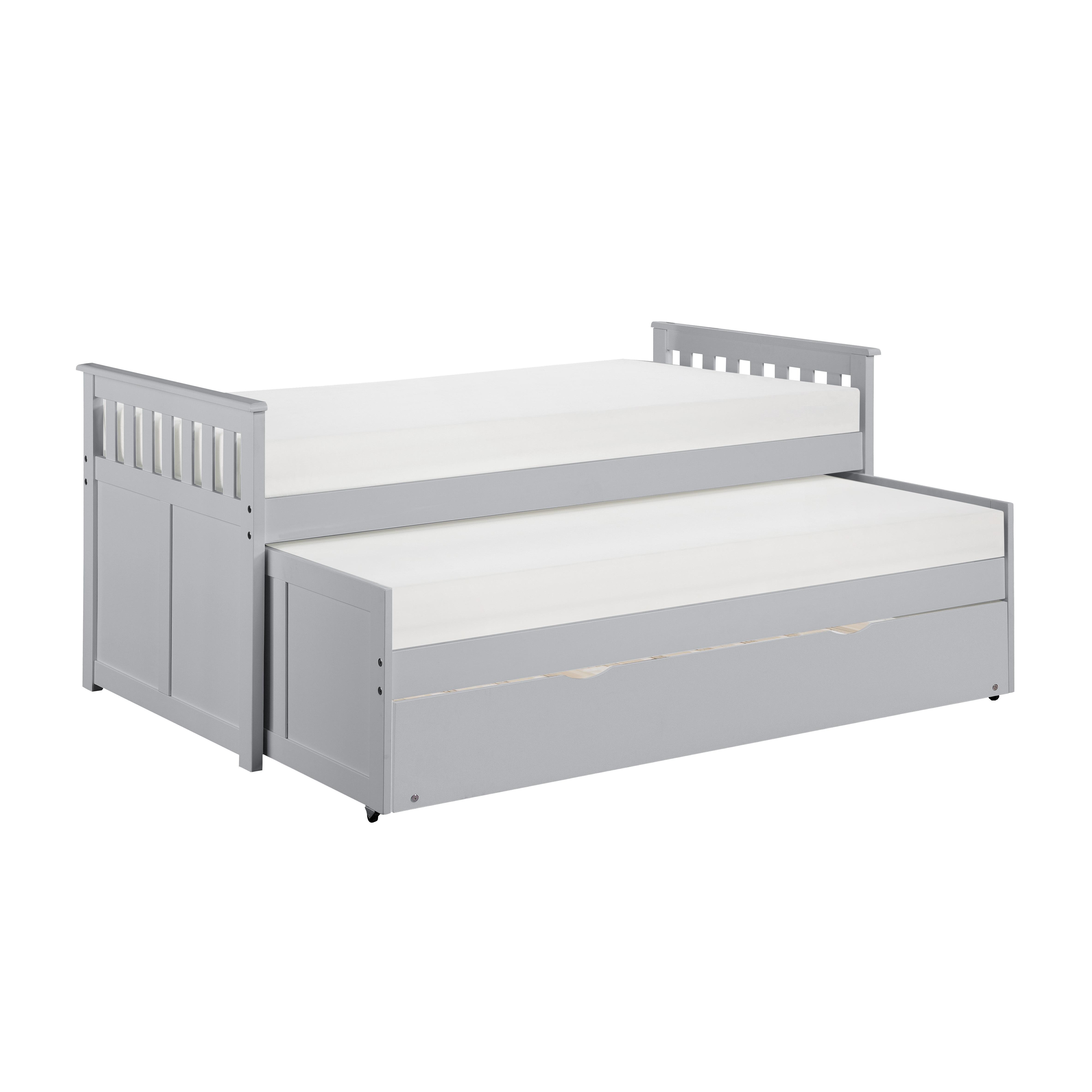 

    
Transitional Gray Wood Twin/Twin Bed w/Trundle Homelegance B2063RT-1R* Orion
