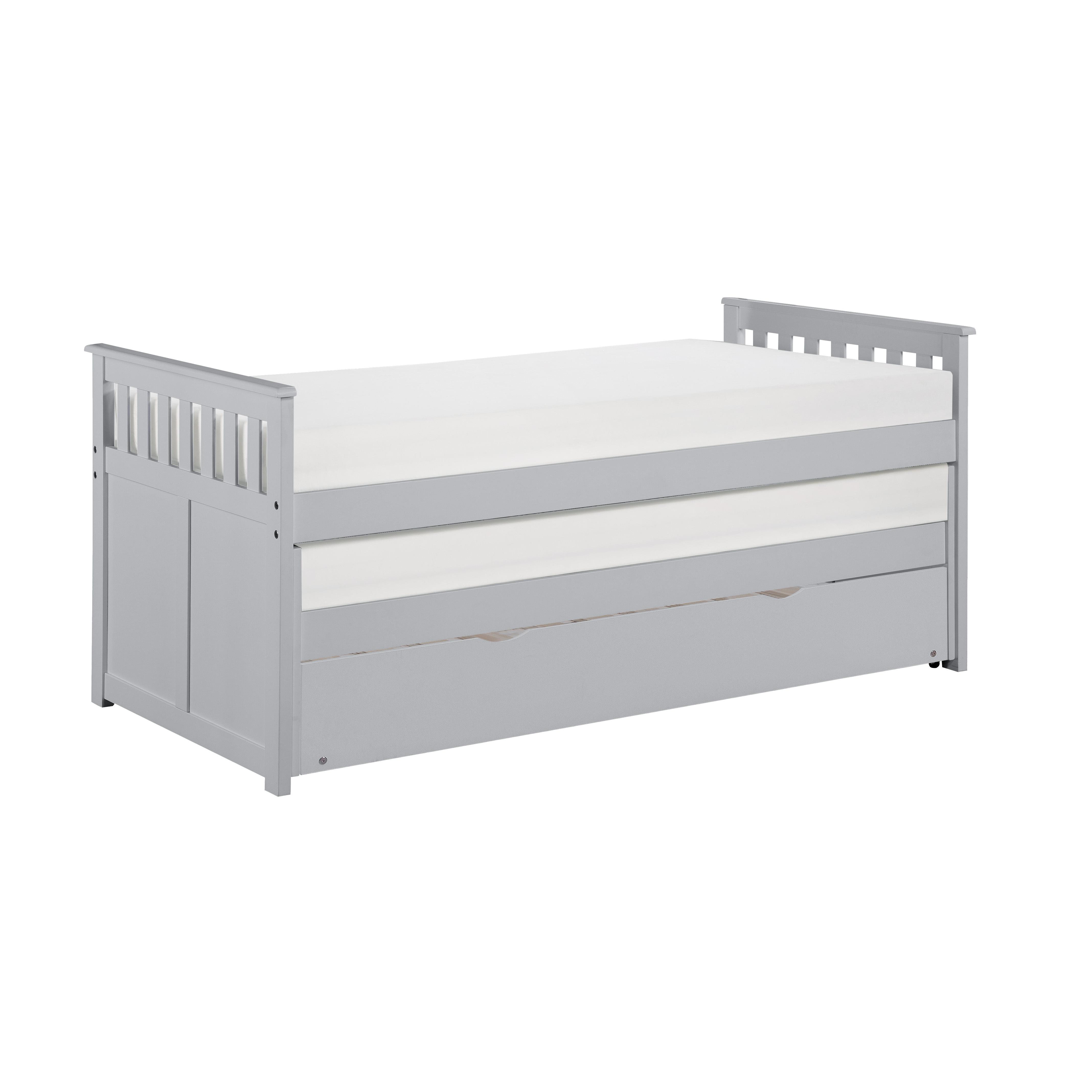 Transitional Twin/Twin Bed w/Trundle B2063RT-1R* Orion B2063RT-1R* in Gray 