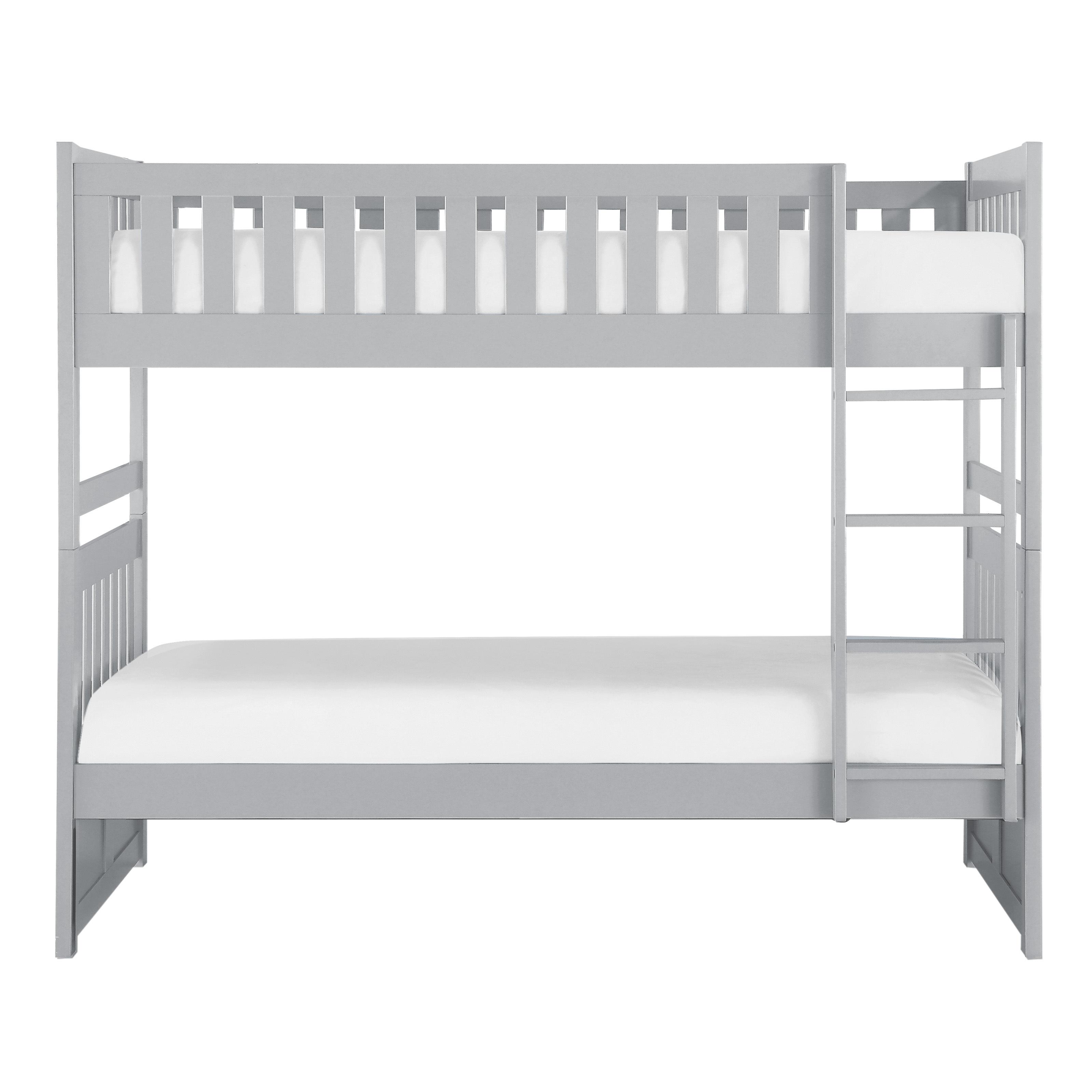 Transitional Twin/Twin Bunk Bed B2063-1* Orion B2063-1* in Gray 