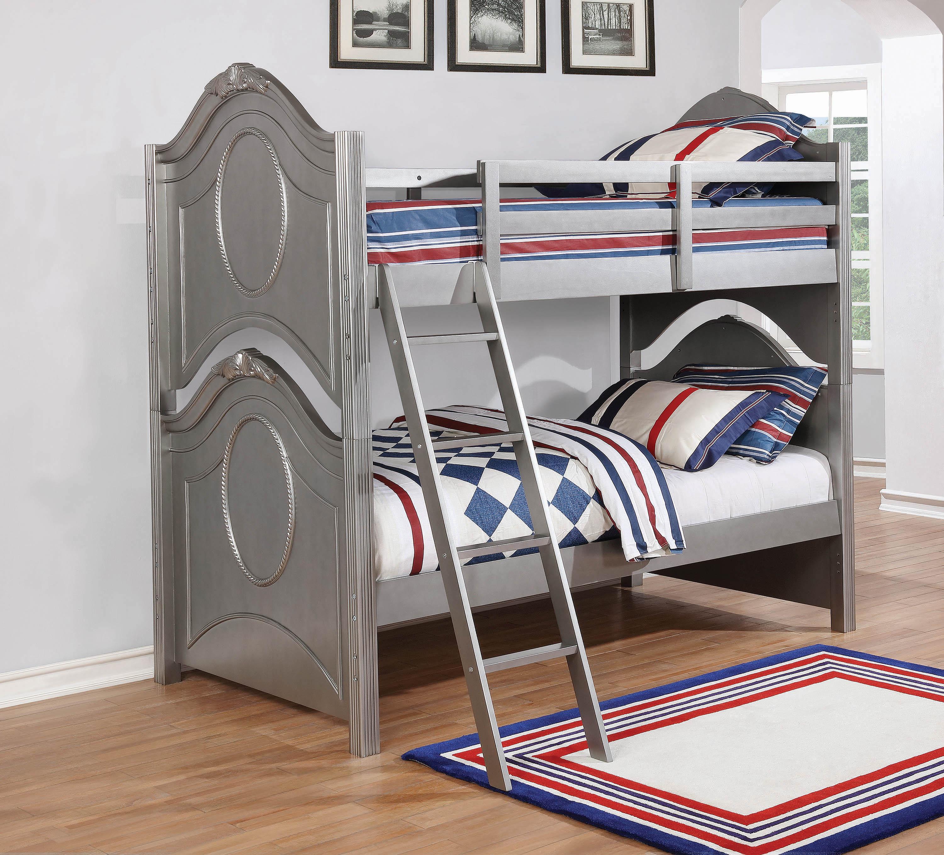 

    
Transitional Gray Wood Twin / twin bunk bed Valentine by Coaster
