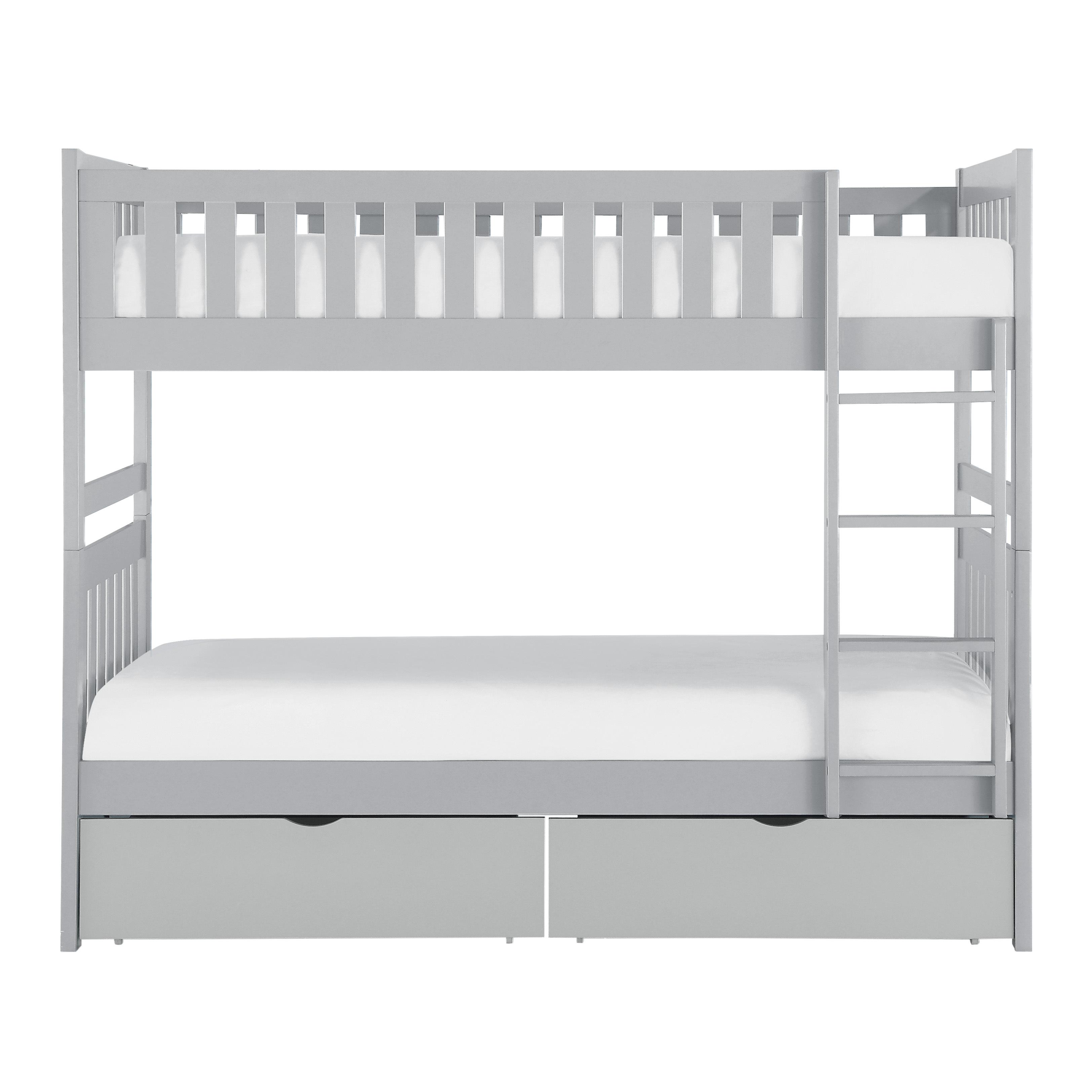 

    
Transitional Gray Wood Twin/Twin Bunk Bed w/Storage Boxes Homelegance B2063-1*T Orion
